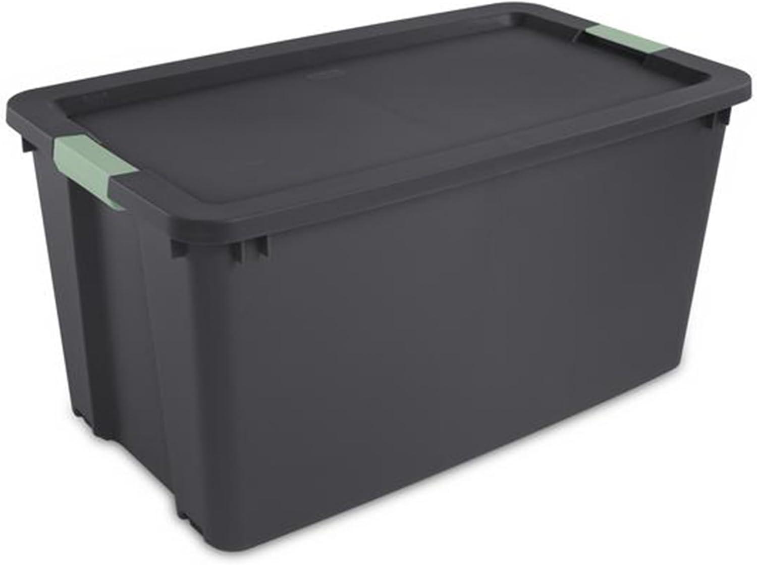 imageSterilite 6 Pack 20 Gallon Latch Tote Stackable Plastic Storage Bin Container GrayGreen8