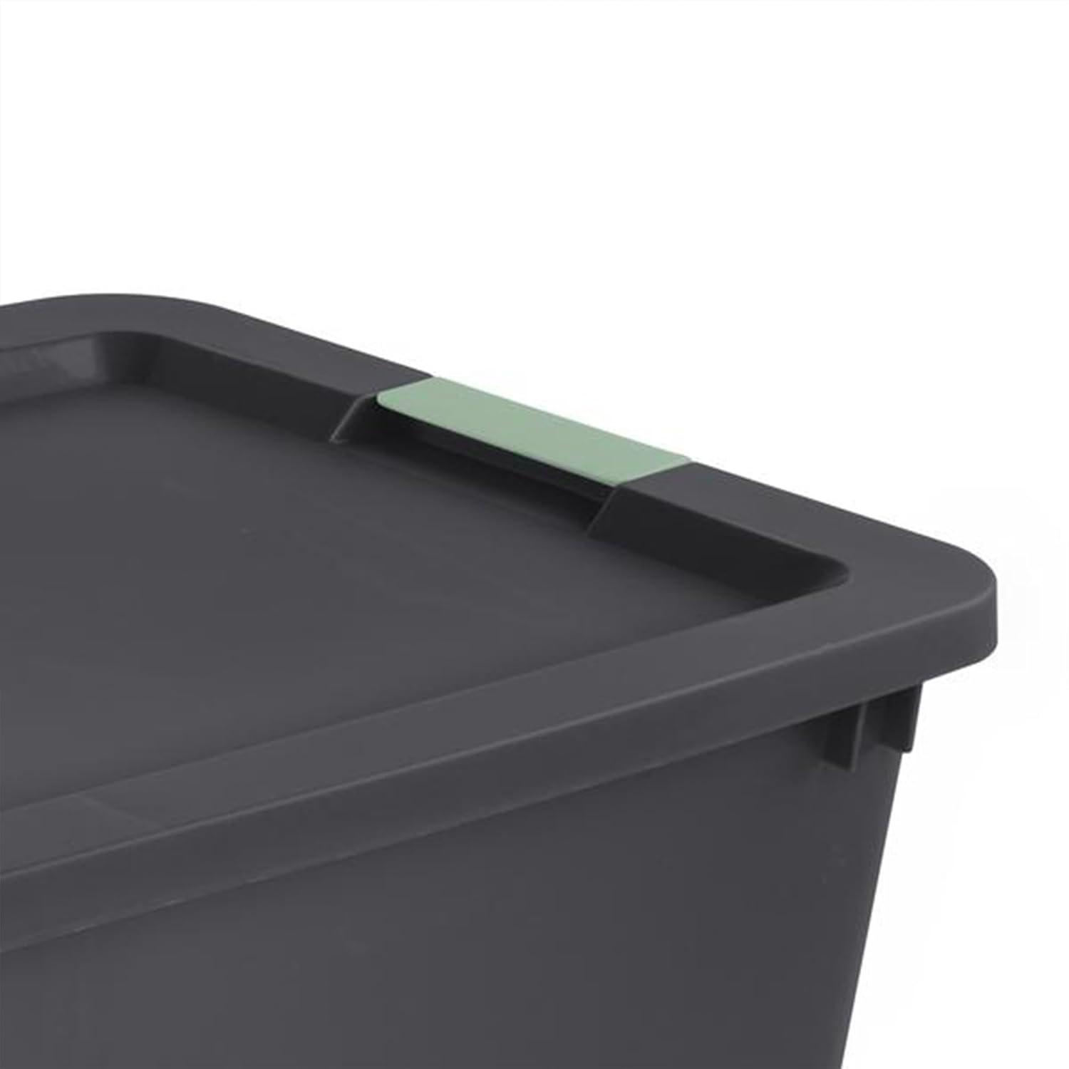 imageSterilite 6 Pack 20 Gallon Latch Tote Stackable Plastic Storage Bin Container GrayGreen8