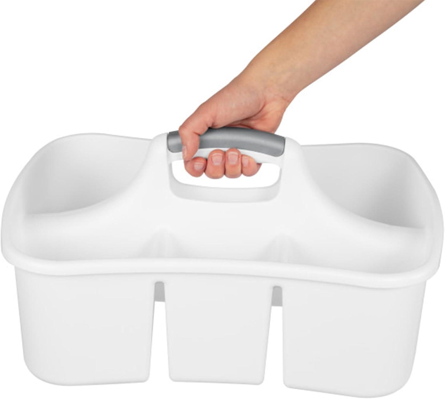 imageSterilite 6 Pack Divided Ultra Caddy Plastic Portable Storage to Hold Bathroom and Cleaning Supplies White 5 Large Compartment Organizer12 Pack