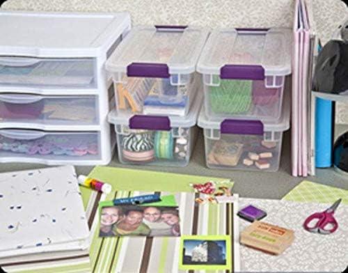 imageSterilite 6 Qt ClearView Latch Storage Box Stackable Bin with Latching Lid Plastic Container to Organize Shoes in Closet Clear Base Lid 12Pack12Pack