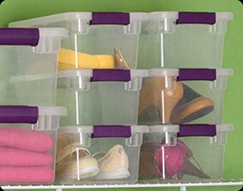 imageSterilite 6 Qt ClearView Latch Storage Box Stackable Bin with Latching Lid Plastic Container to Organize Shoes in Closet Clear Base Lid 12Pack12Pack