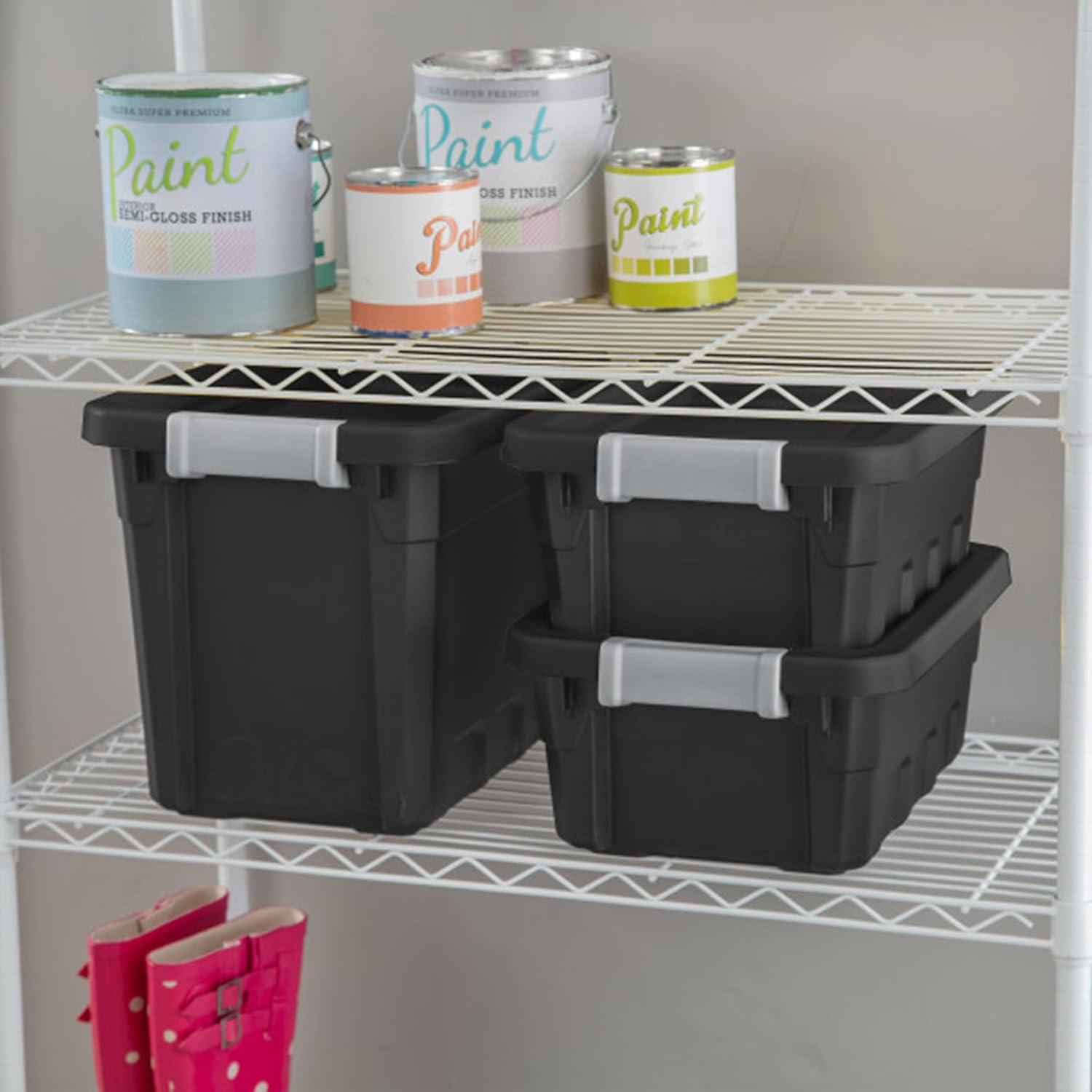 Sterilite 6-Pack 19 Gallon Stacker Tote, Rugged Plastic Storage for