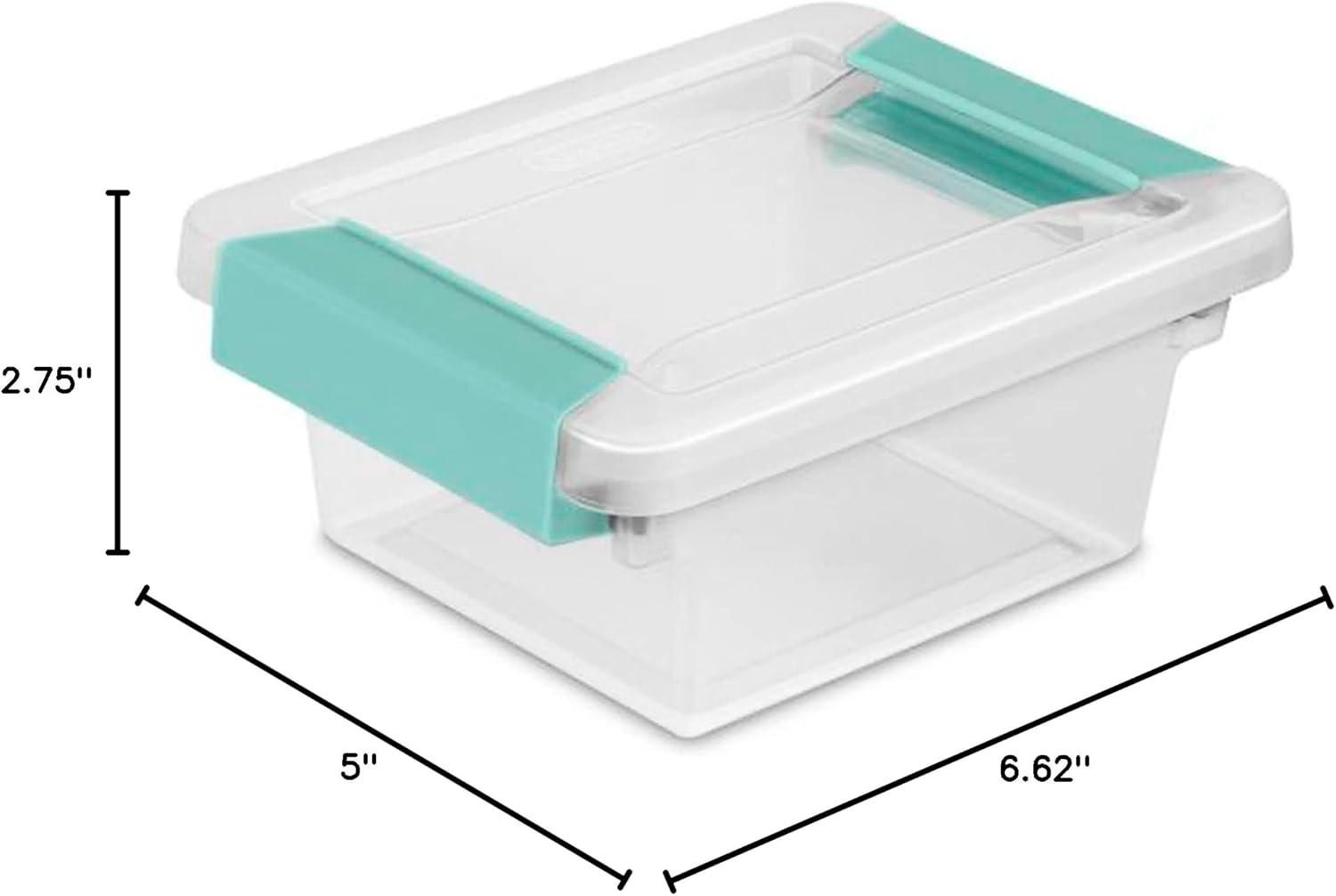 imageSterilite 6Pack Clip Box Stackable Clear Plastic Bins with Latching Lids Mini Writing Arts or Crafts Supplies Storage Containers for Home Office Classroom and Workshop OrganizationMini