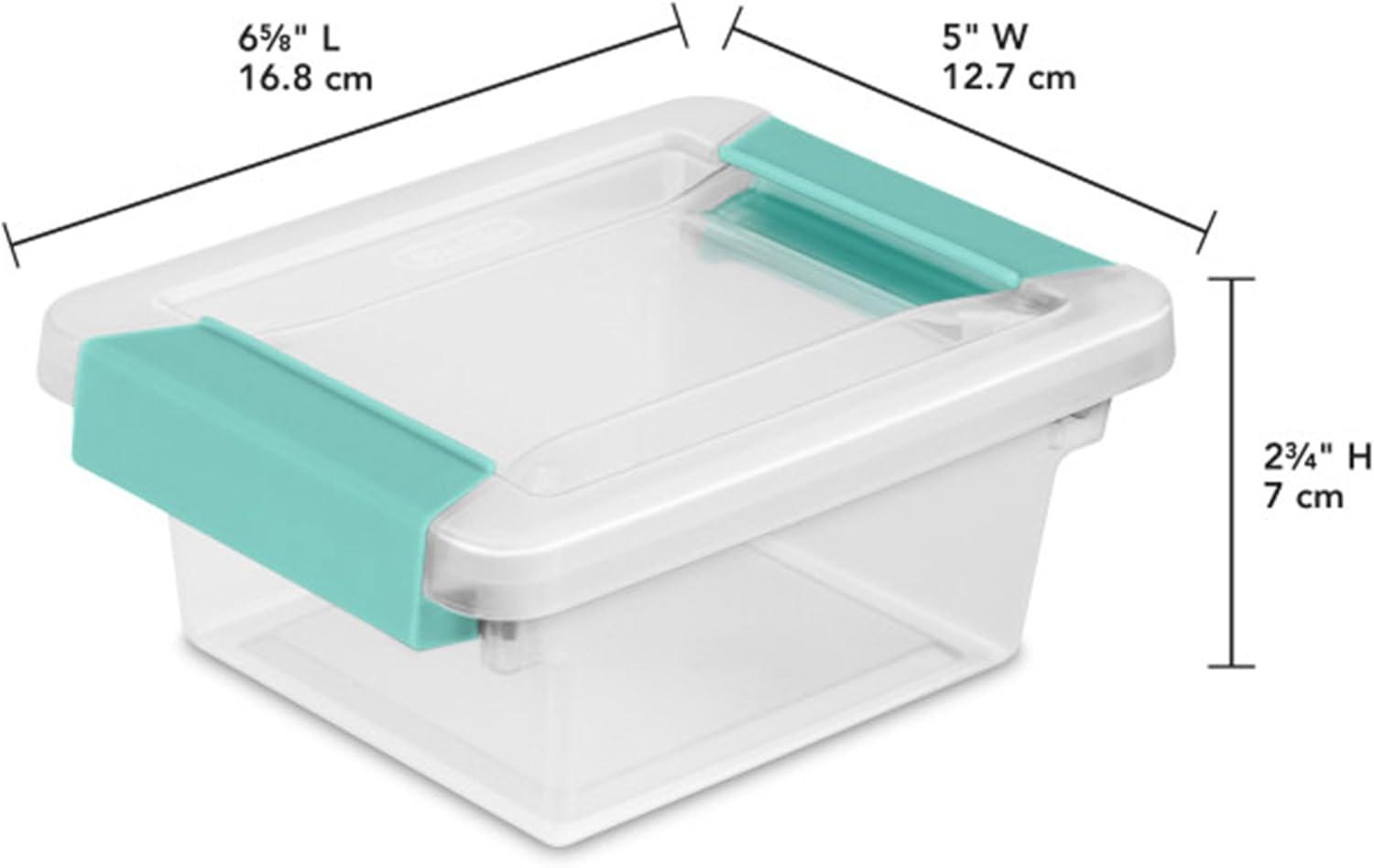 imageSterilite 6Pack Clip Box Stackable Clear Plastic Bins with Latching Lids Mini Writing Arts or Crafts Supplies Storage Containers for Home Office Classroom and Workshop OrganizationMini