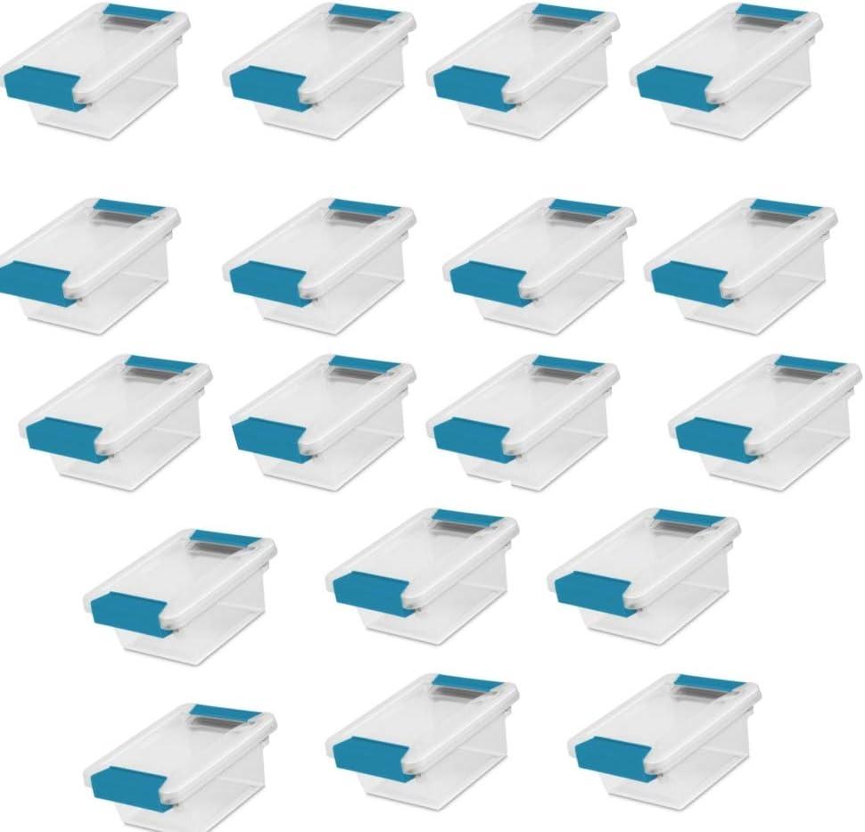imageSterilite 6Pack Clip Box Stackable Clear Plastic Bins with Latching Lids Mini Writing Arts or Crafts Supplies Storage Containers for Home Office Classroom and Workshop OrganizationMini
