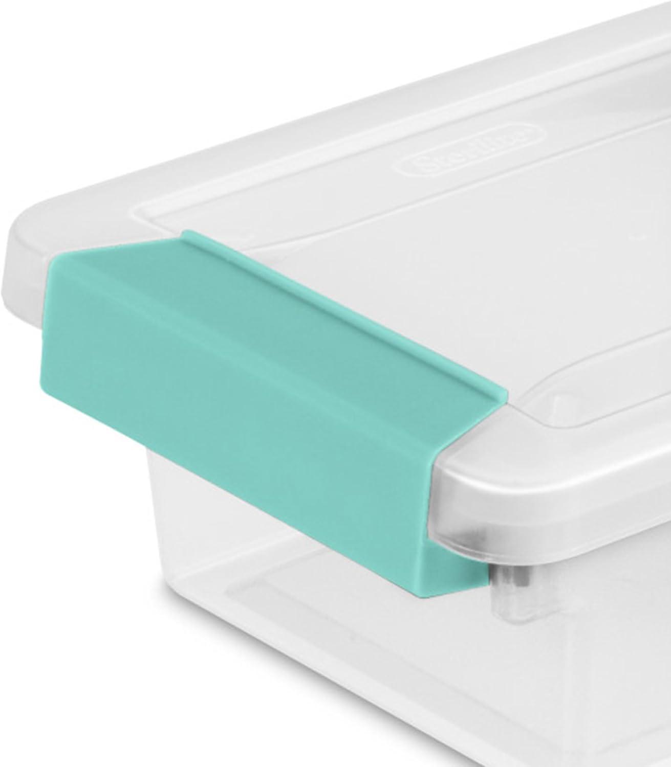 imageSterilite 6Pack Clip Box Stackable Clear Plastic Bins with Latching Lids Mini Writing Arts or Crafts Supplies Storage Containers for Home Office Classroom and Workshop OrganizationMini