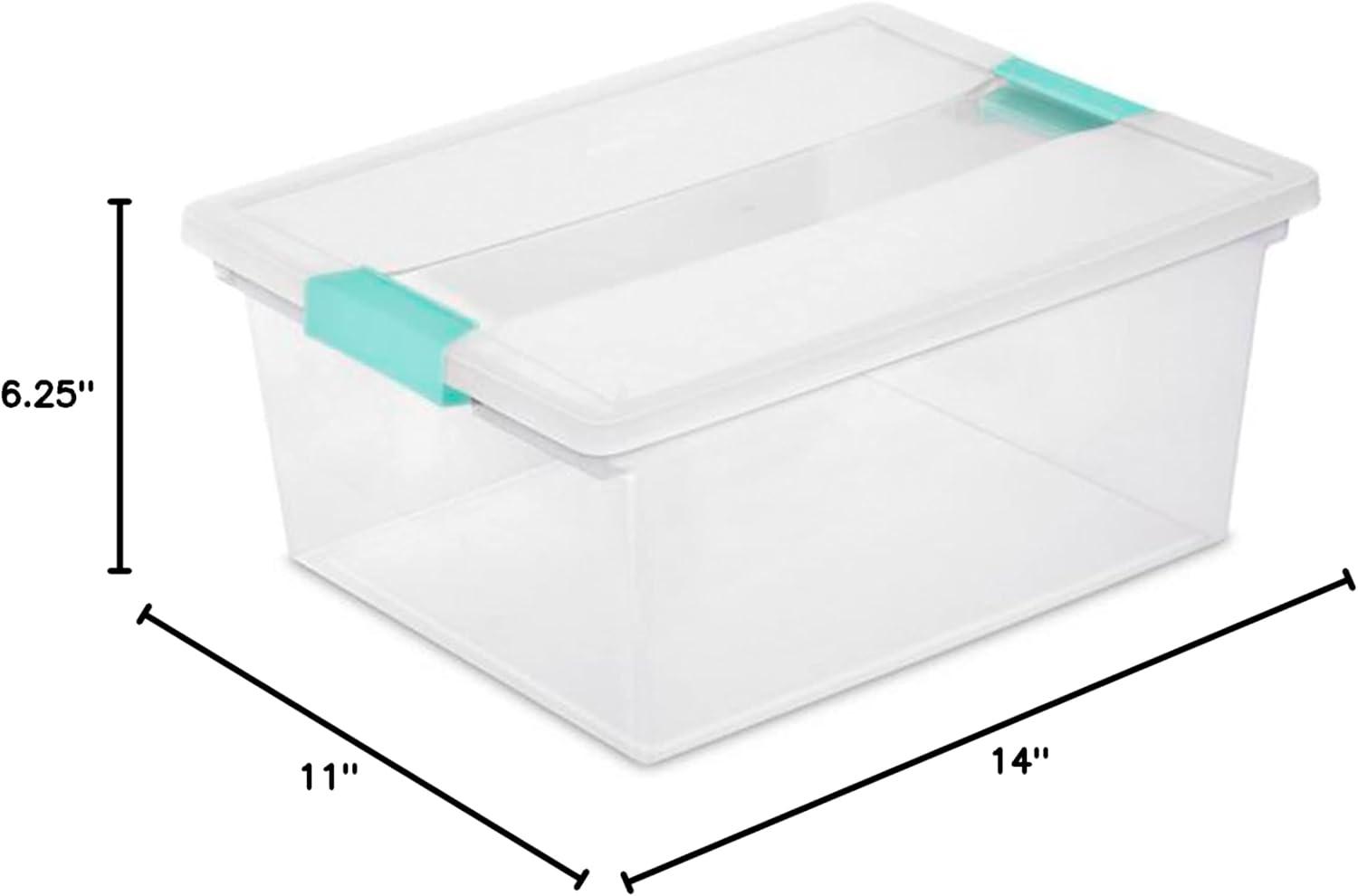 imageSterilite 6Pack Clip Box Stackable Clear Plastic Bins with Latching Lids Mini Writing Arts or Crafts Supplies Storage Containers for Home Office Classroom and Workshop OrganizationDeep