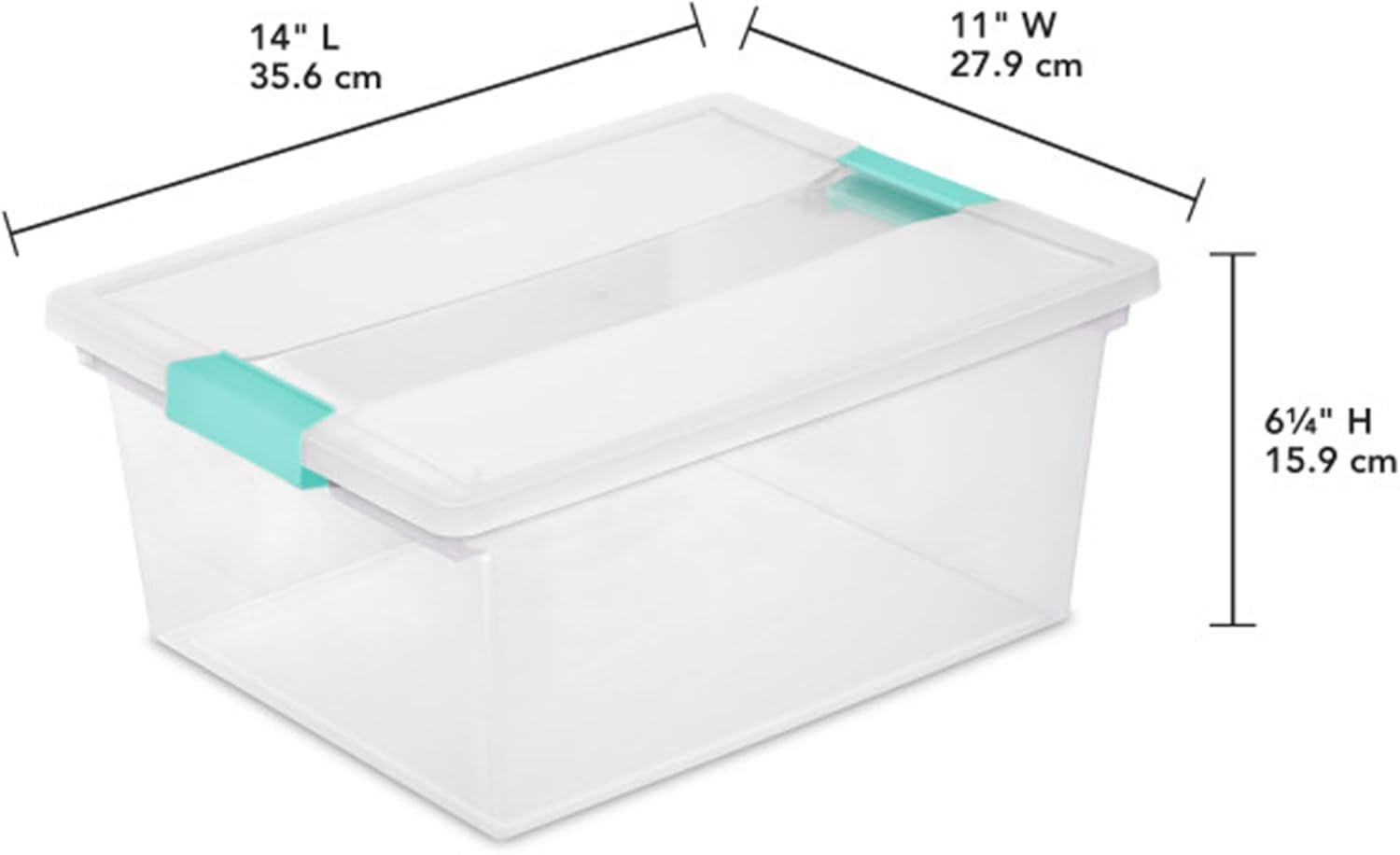 imageSterilite 6Pack Clip Box Stackable Clear Plastic Bins with Latching Lids Mini Writing Arts or Crafts Supplies Storage Containers for Home Office Classroom and Workshop OrganizationDeep