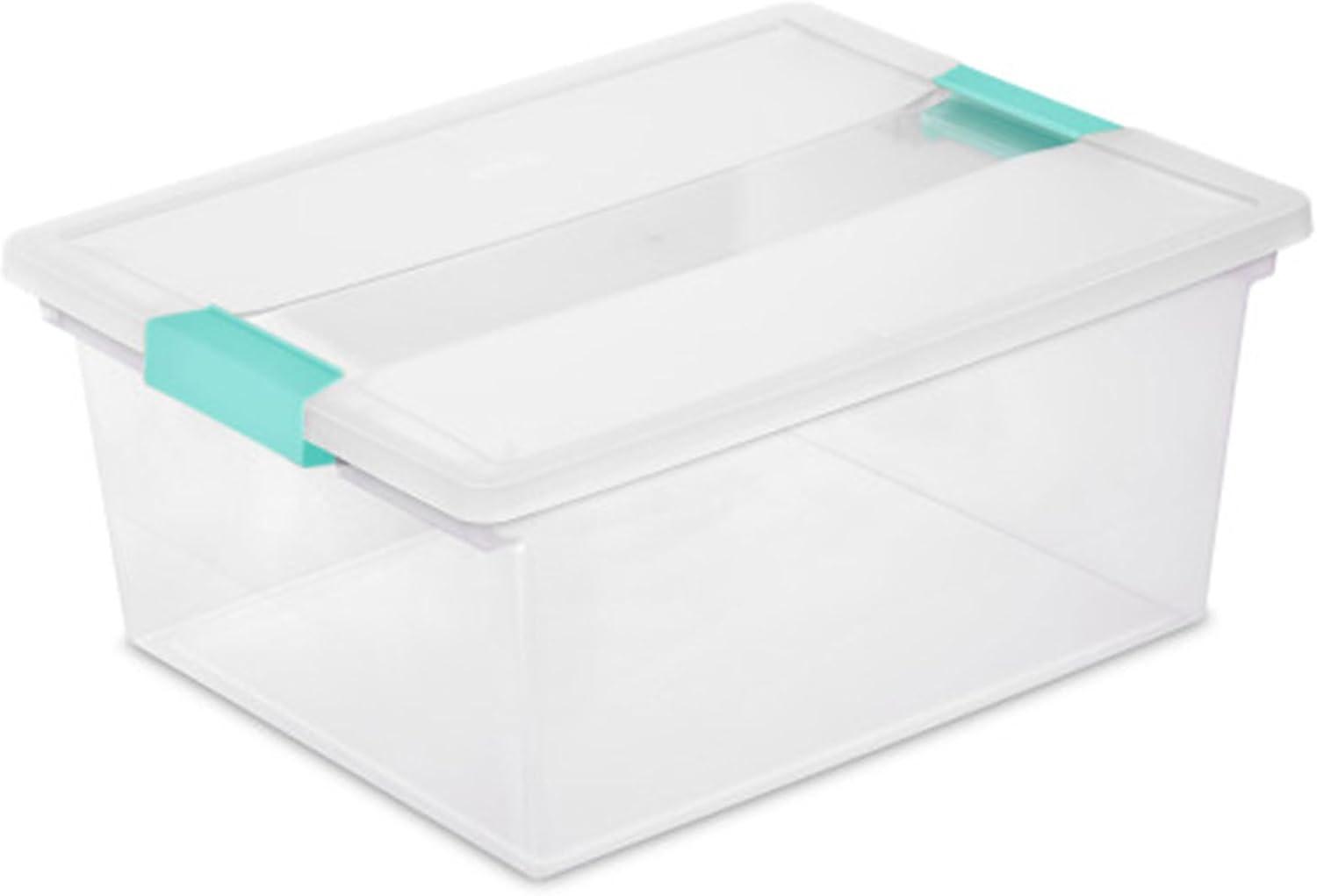 imageSterilite 6Pack Clip Box Stackable Clear Plastic Bins with Latching Lids Mini Writing Arts or Crafts Supplies Storage Containers for Home Office Classroom and Workshop OrganizationDeep