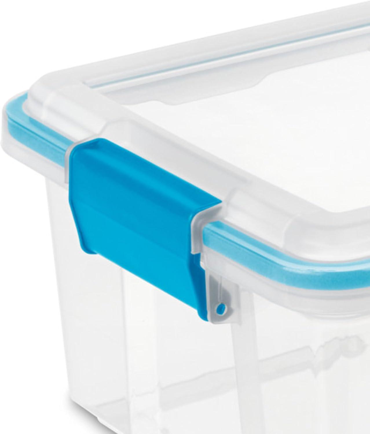 imageSterilite 6Pack Gasket Box WeatherResistant Storage Bins with Latching Lids 20 Quart HeavyDuty Organizing Containers for Closet Bathroom and Office12 Quart