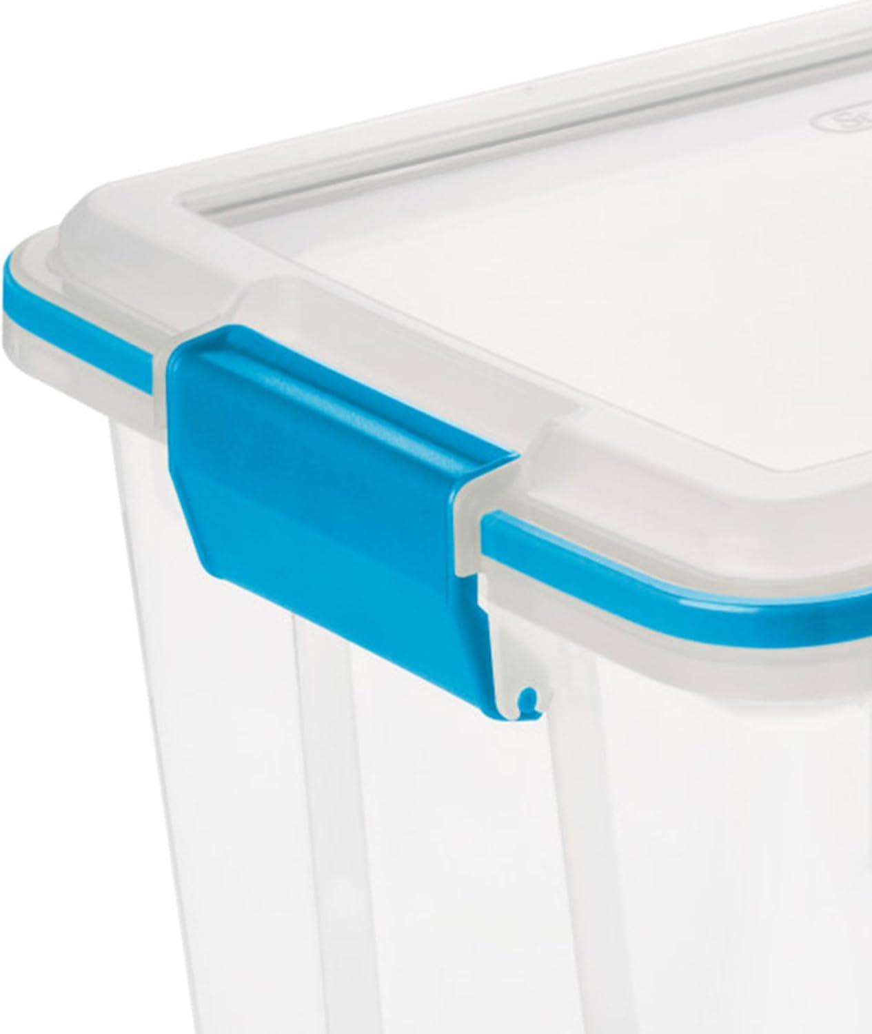 imageSterilite 6Pack Gasket Box WeatherResistant Storage Bins with Latching Lids 20 Quart HeavyDuty Organizing Containers for Closet Bathroom and Office20 Quart