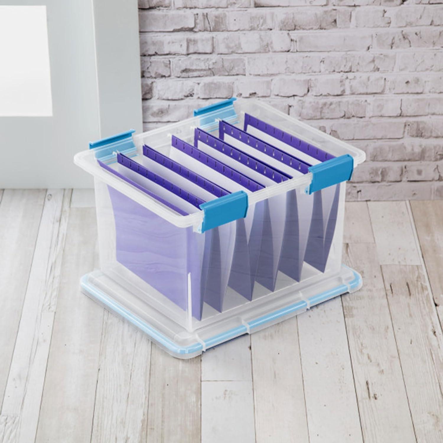 imageSterilite 6Pack Gasket Box WeatherResistant Storage Bins with Latching Lids 20 Quart HeavyDuty Organizing Containers for Closet Bathroom and Office32 Quart