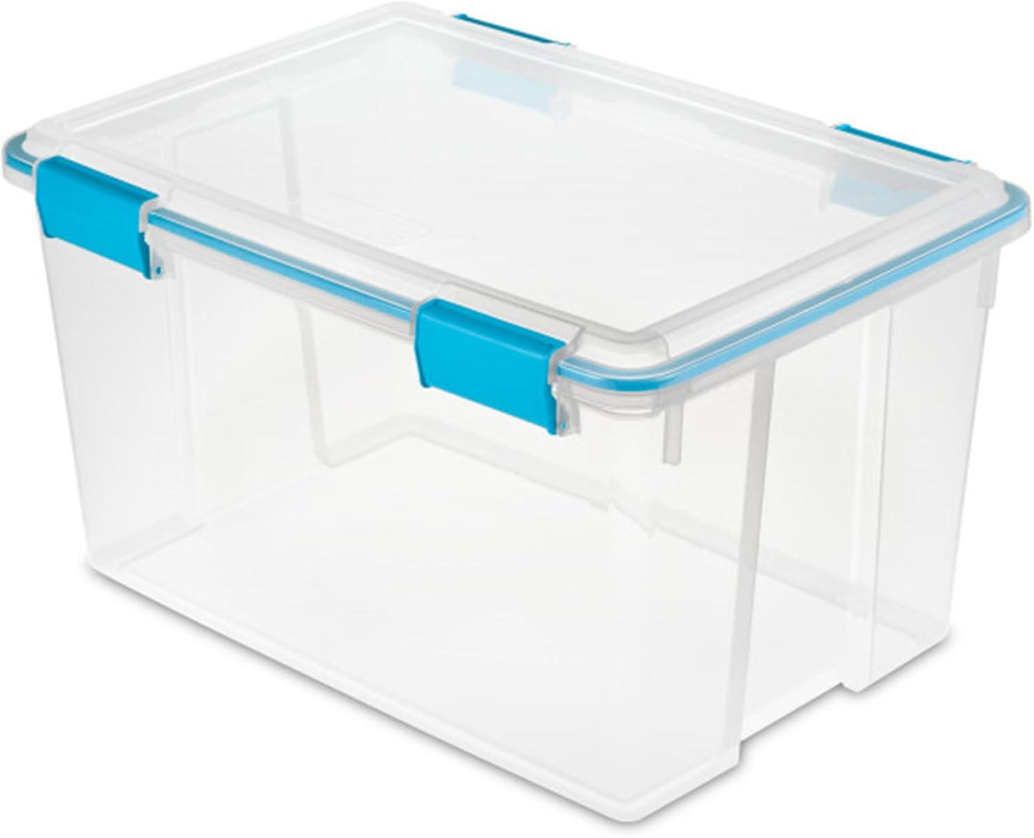 imageSterilite 6Pack Gasket Box WeatherResistant Storage Bins with Latching Lids 20 Quart HeavyDuty Organizing Containers for Closet Bathroom and Office54 Quart