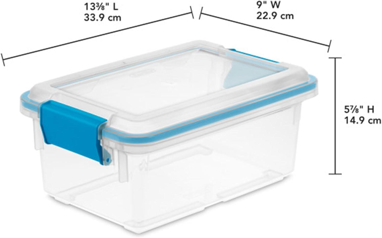 imageSterilite 6Pack Gasket Box WeatherResistant Storage Bins with Latching Lids 20 Quart HeavyDuty Organizing Containers for Closet Bathroom and Office75 Quart