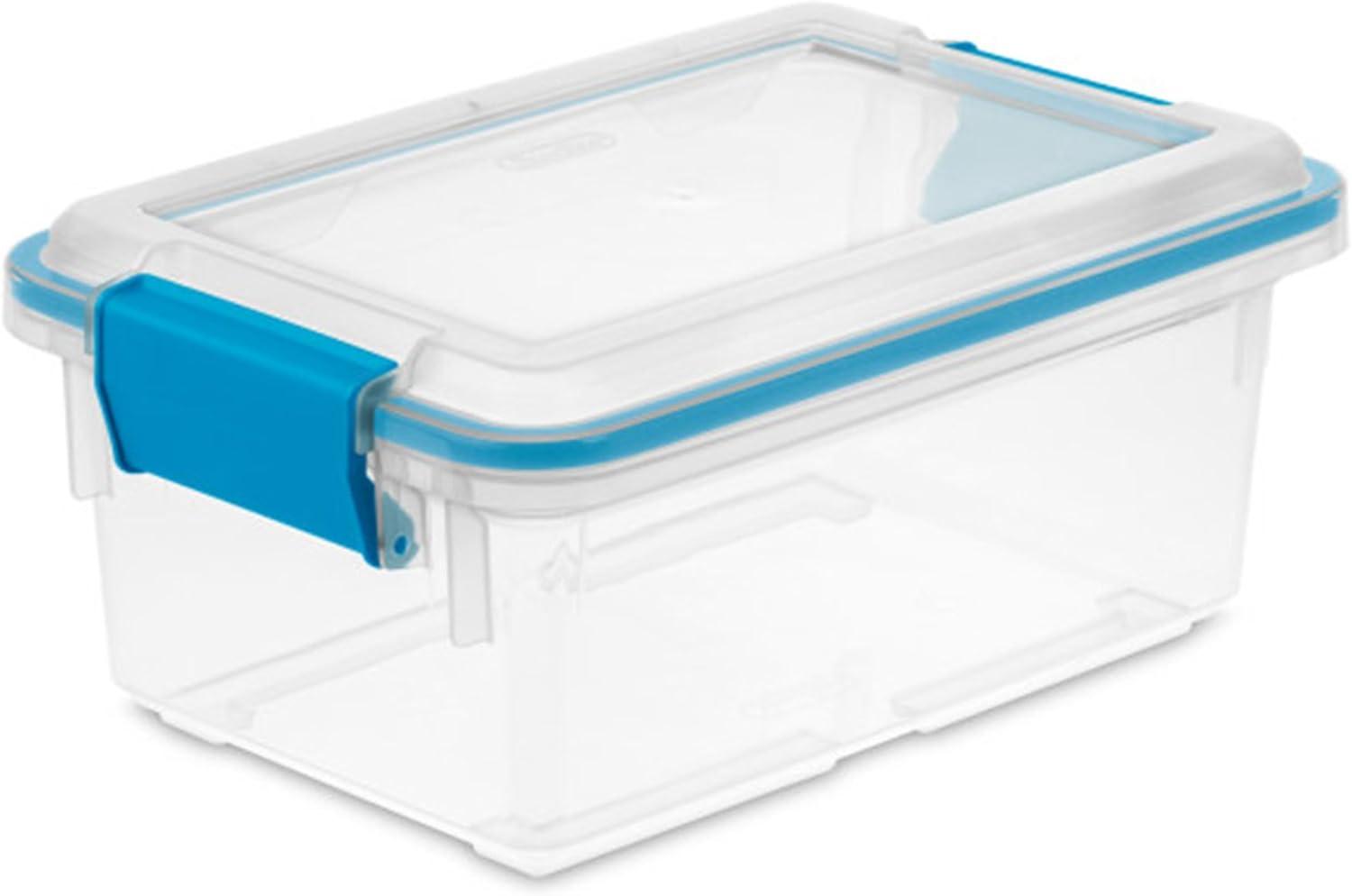 imageSterilite 6Pack Gasket Box WeatherResistant Storage Bins with Latching Lids 20 Quart HeavyDuty Organizing Containers for Closet Bathroom and Office75 Quart