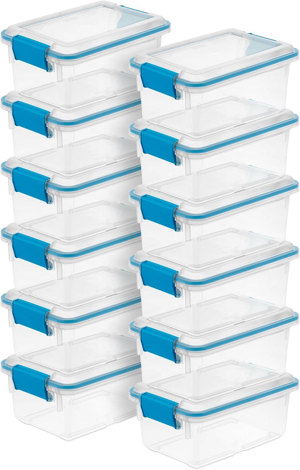 imageSterilite 6Pack Gasket Box WeatherResistant Storage Bins with Latching Lids 20 Quart HeavyDuty Organizing Containers for Closet Bathroom and Office75 Quart