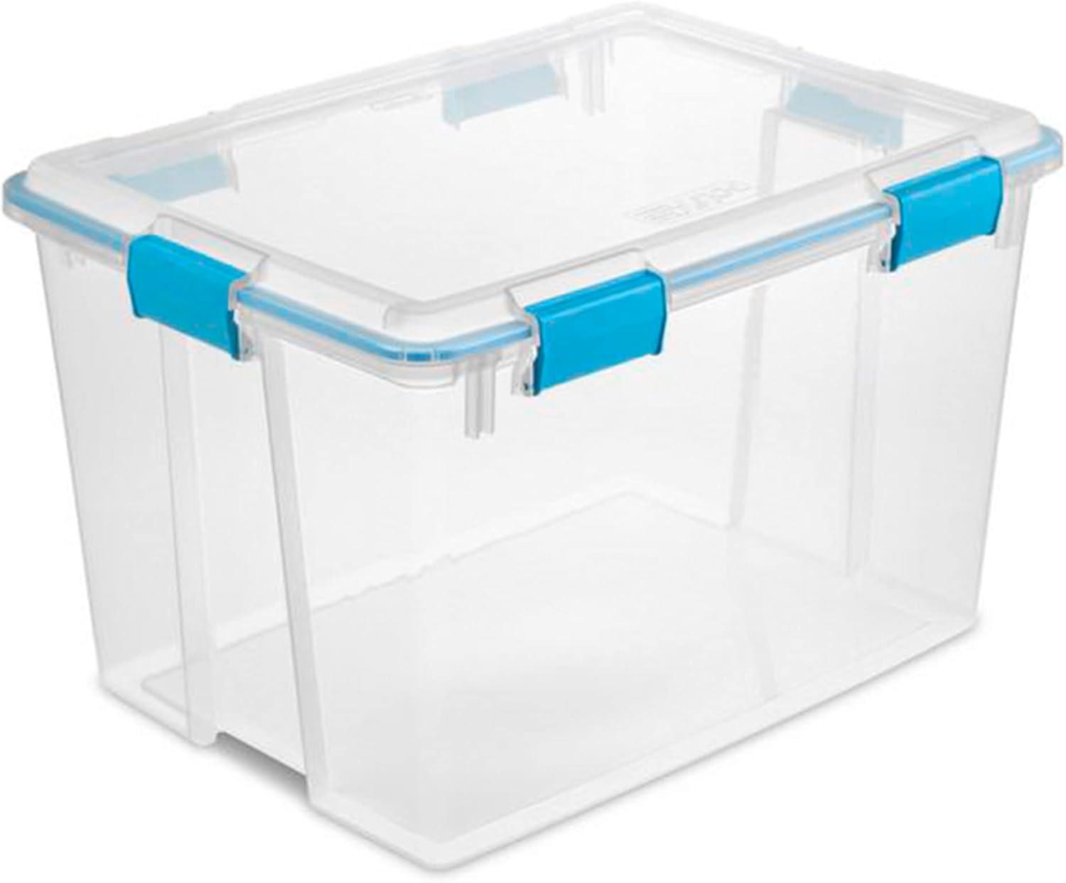 imageSterilite 6Pack Gasket Box WeatherResistant Storage Bins with Latching Lids 20 Quart HeavyDuty Organizing Containers for Closet Bathroom and Office80 Quart