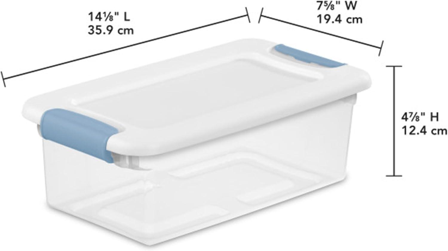 imageSterilite 6Pack Latching Box Under Bed Storage Bins with Lids Clear Plastic 32 Quart HeavyDuty Organizing Containers for Closet Bathroom and Office6 Quart