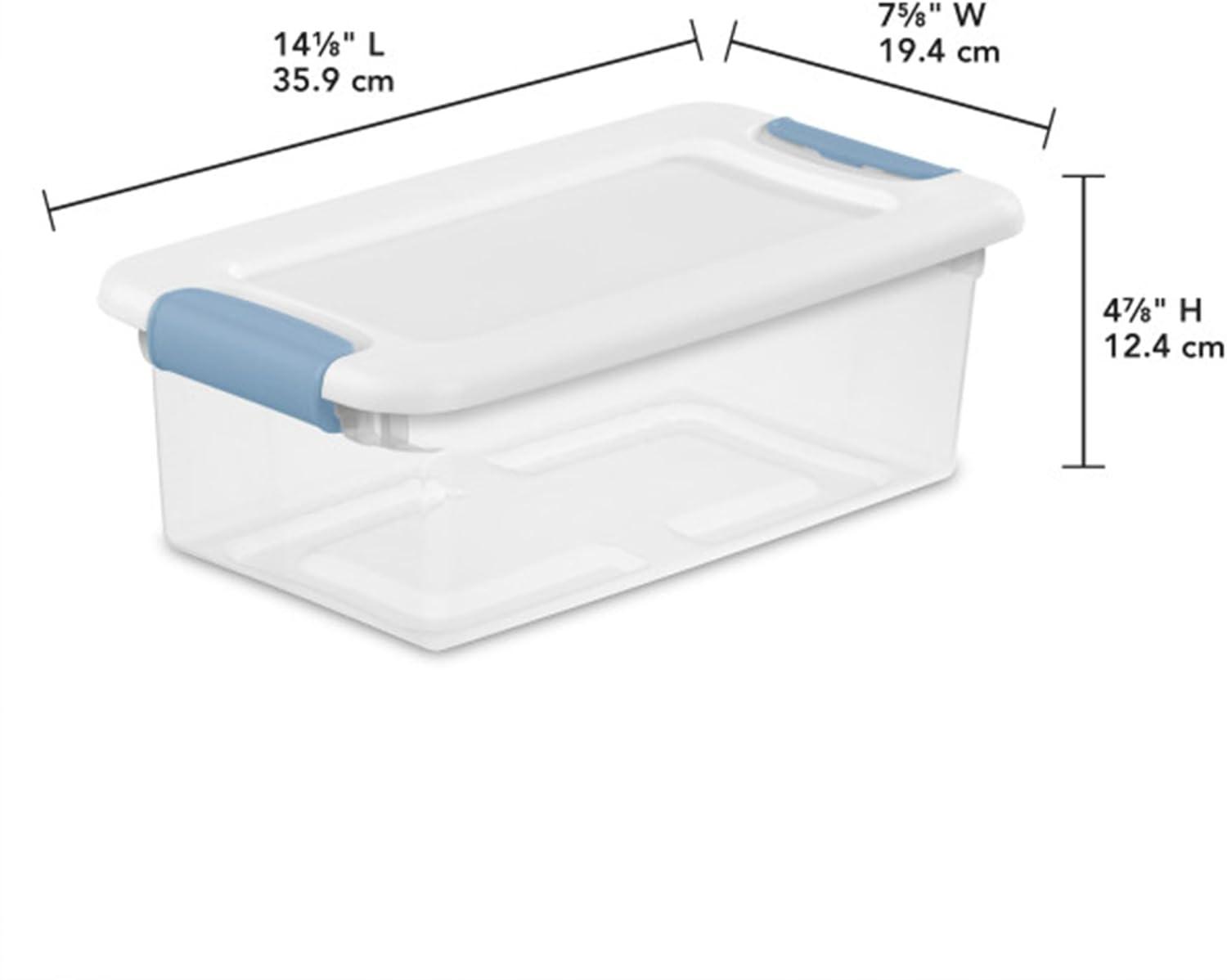imageSterilite 6Pack Latching Box Under Bed Storage Bins with Lids Clear Plastic 32 Quart HeavyDuty Organizing Containers for Closet Bathroom and Office6 Quart