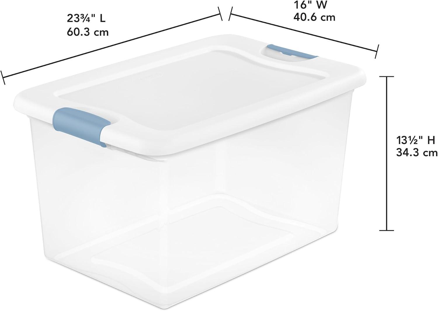 imageSterilite 6Pack Latching Box Under Bed Storage Bins with Lids Clear Plastic 32 Quart HeavyDuty Organizing Containers for Closet Bathroom and Office64 Quart
