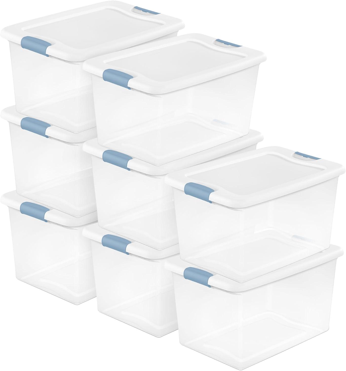 imageSterilite 6Pack Latching Box Under Bed Storage Bins with Lids Clear Plastic 32 Quart HeavyDuty Organizing Containers for Closet Bathroom and Office64 Quart