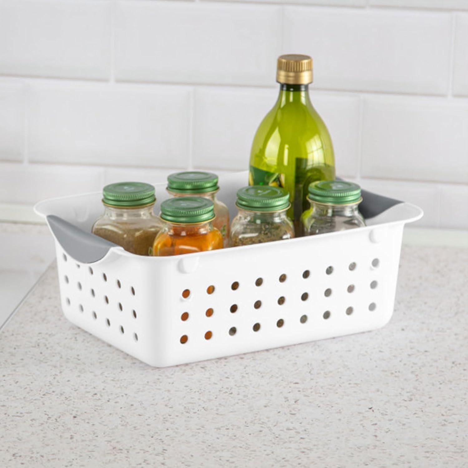 imageSterilite 6Pack Medium Ultra Basket Open Top Plastic Storage Organizer White Classic Baskets for Organizing Countertops Pantry Shelves Kitchen Cabinets Laundry Rooms or Home Offices36 Pack