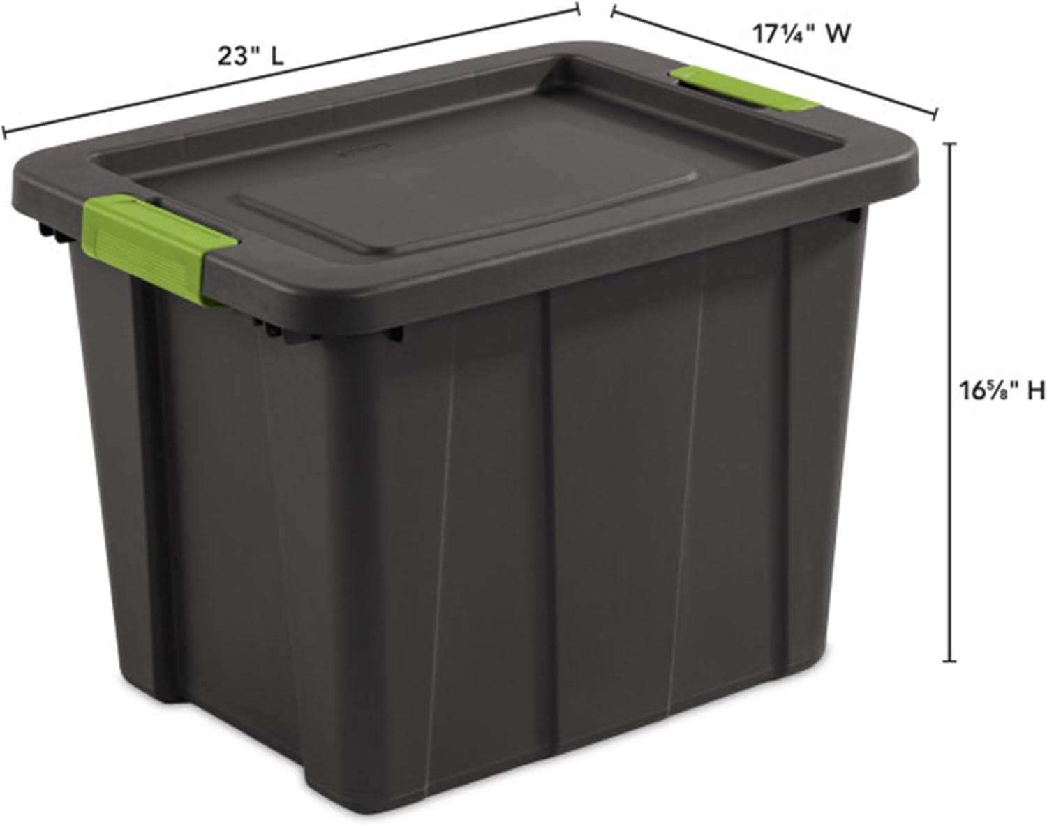 imageSterilite 6Pack Multipurpose Storage Bins with Latching Lids Heavy Duty Tote Bins 18 Gallon Flat Gray Stackable Plastic Storage Container TubsFlat Gray