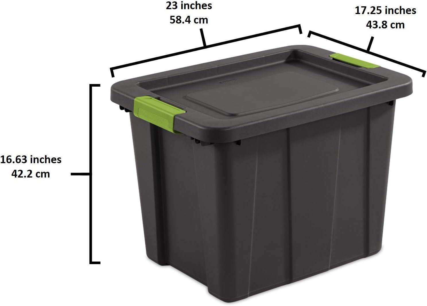 imageSterilite 6Pack Multipurpose Storage Bins with Latching Lids Heavy Duty Tote Bins 18 Gallon Flat Gray Stackable Plastic Storage Container TubsFlat Gray