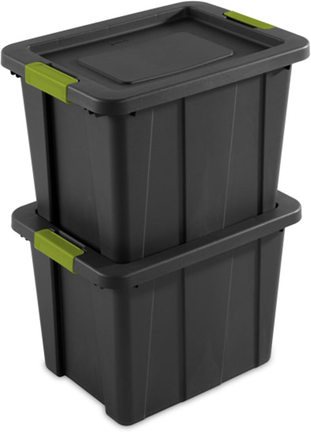imageSterilite 6Pack Multipurpose Storage Bins with Latching Lids Heavy Duty Tote Bins 18 Gallon Flat Gray Stackable Plastic Storage Container TubsFlat Gray