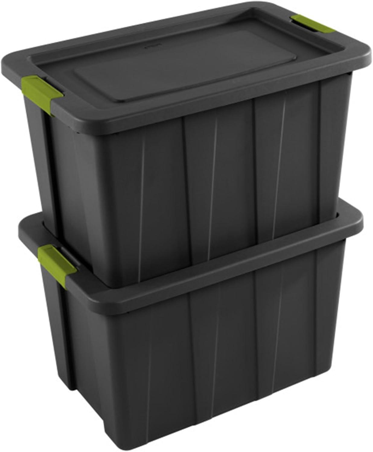 imageSterilite 6Pack Multipurpose Storage Bins with Latching Lids Heavy Duty Tote Bins 18 Gallon Flat Gray Stackable Plastic Storage Container TubsFlat Gray