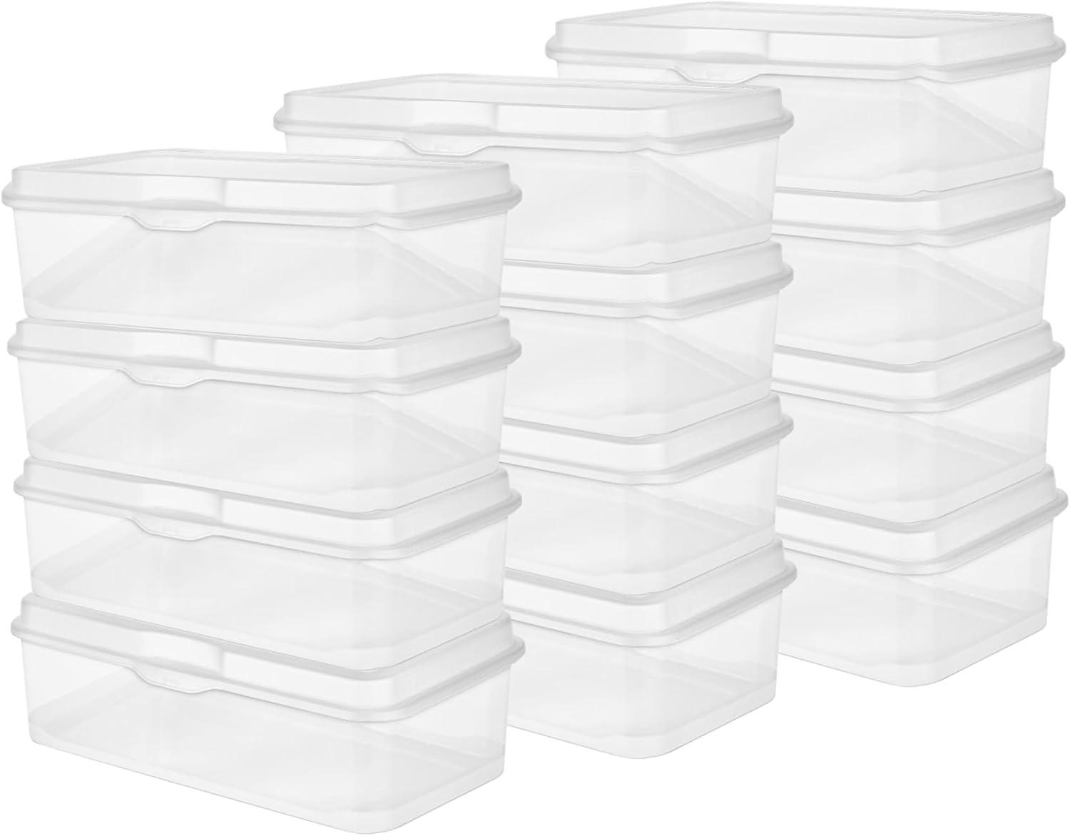 imageSterilite 6Pack Rectangular Large FlipTop Clear Plastic Storage Box with Hinged Lid Stackable Multipurpose Organizer for Art and Craft Supplies Accessories Photos amp CDs Home or Office Use17 Cubic Feet