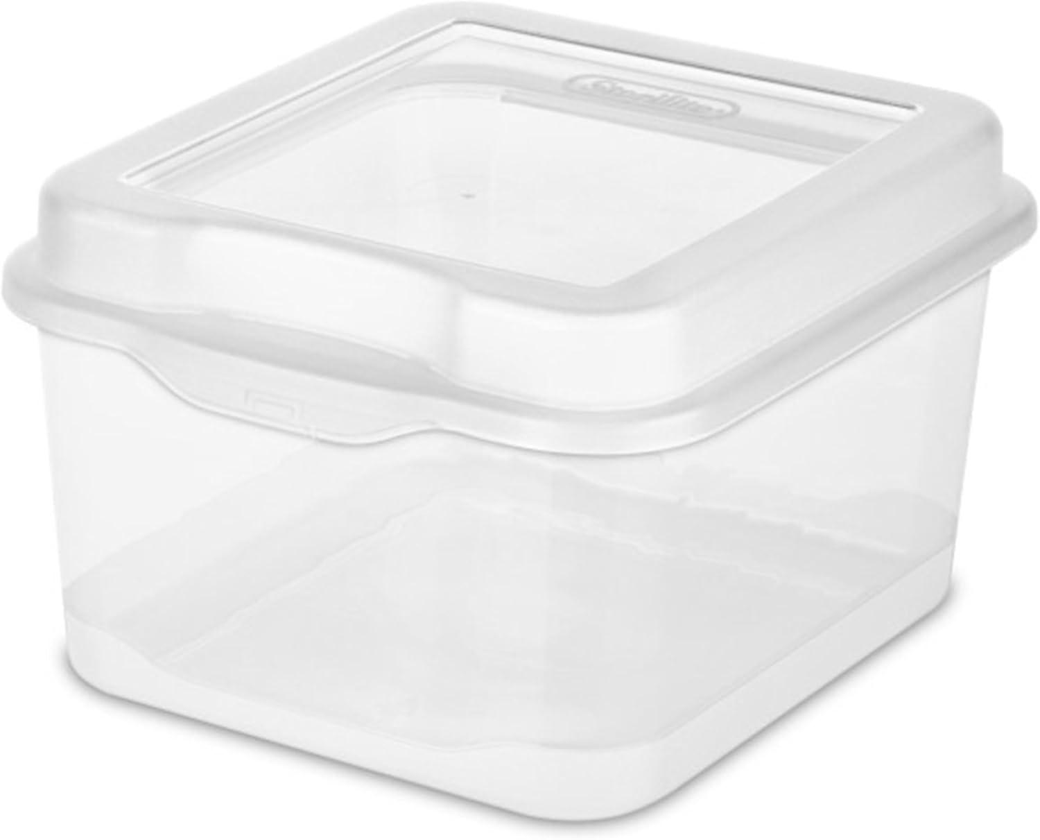 imageSterilite 6Pack Rectangular Large FlipTop Clear Plastic Storage Box with Hinged Lid Stackable Multipurpose Organizer for Art and Craft Supplies Accessories Photos amp CDs Home or Office Use15 Cubic Feet