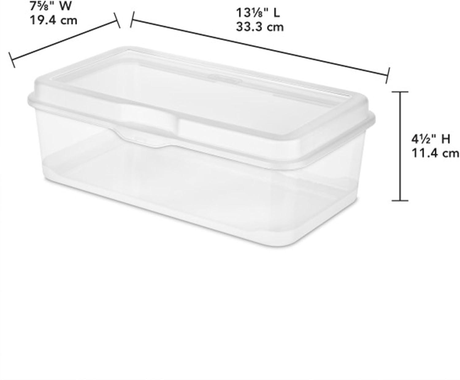 imageSterilite 6Pack Rectangular Large FlipTop Clear Plastic Storage Box with Hinged Lid Stackable Multipurpose Organizer for Art and Craft Supplies Accessories Photos amp CDs Home or Office Use17 Cubic Feet
