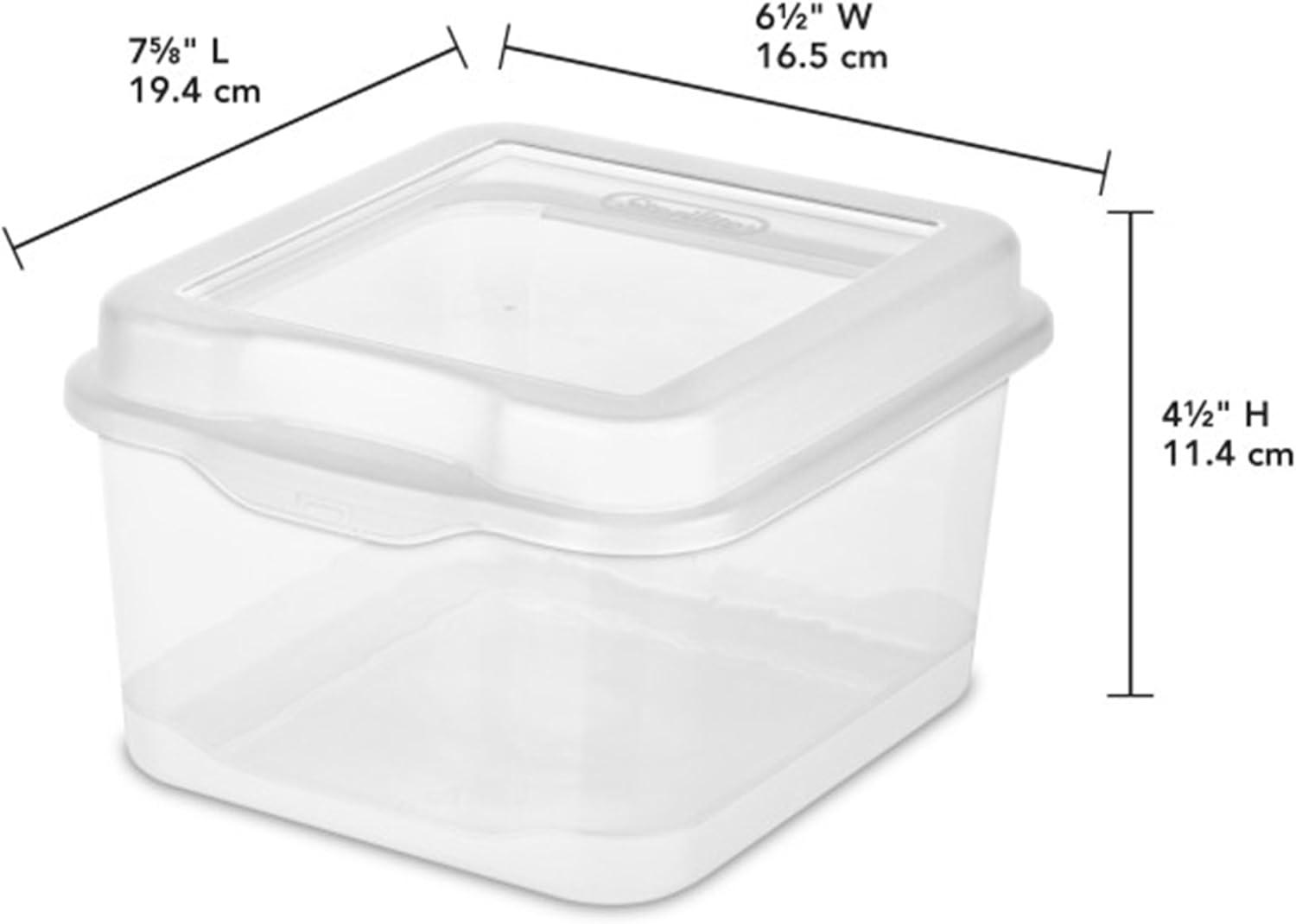 imageSterilite 6Pack Rectangular Large FlipTop Clear Plastic Storage Box with Hinged Lid Stackable Multipurpose Organizer for Art and Craft Supplies Accessories Photos amp CDs Home or Office Use15 Cubic Feet
