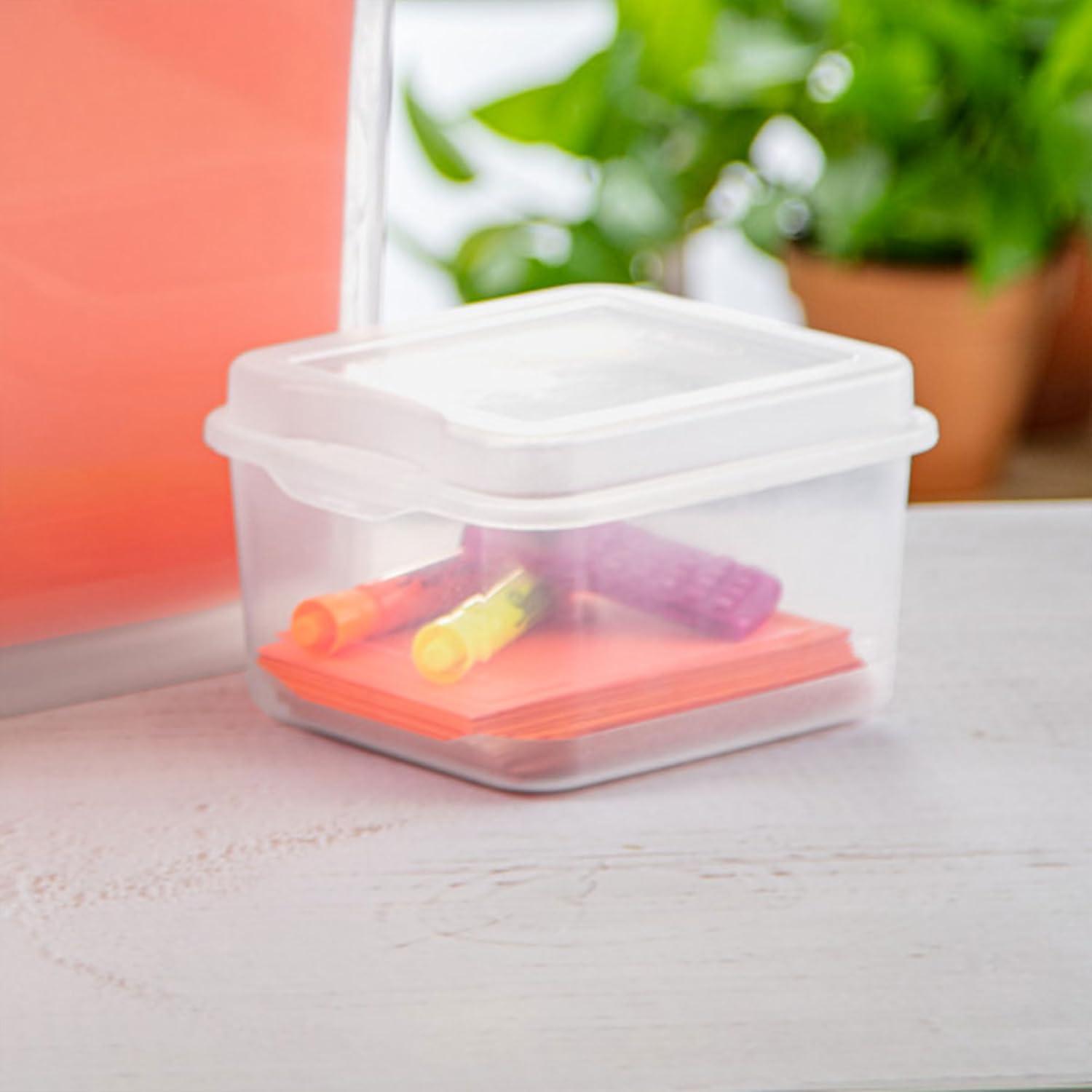 imageSterilite 6Pack Rectangular Large FlipTop Clear Plastic Storage Box with Hinged Lid Stackable Multipurpose Organizer for Art and Craft Supplies Accessories Photos amp CDs Home or Office Use15 Cubic Feet