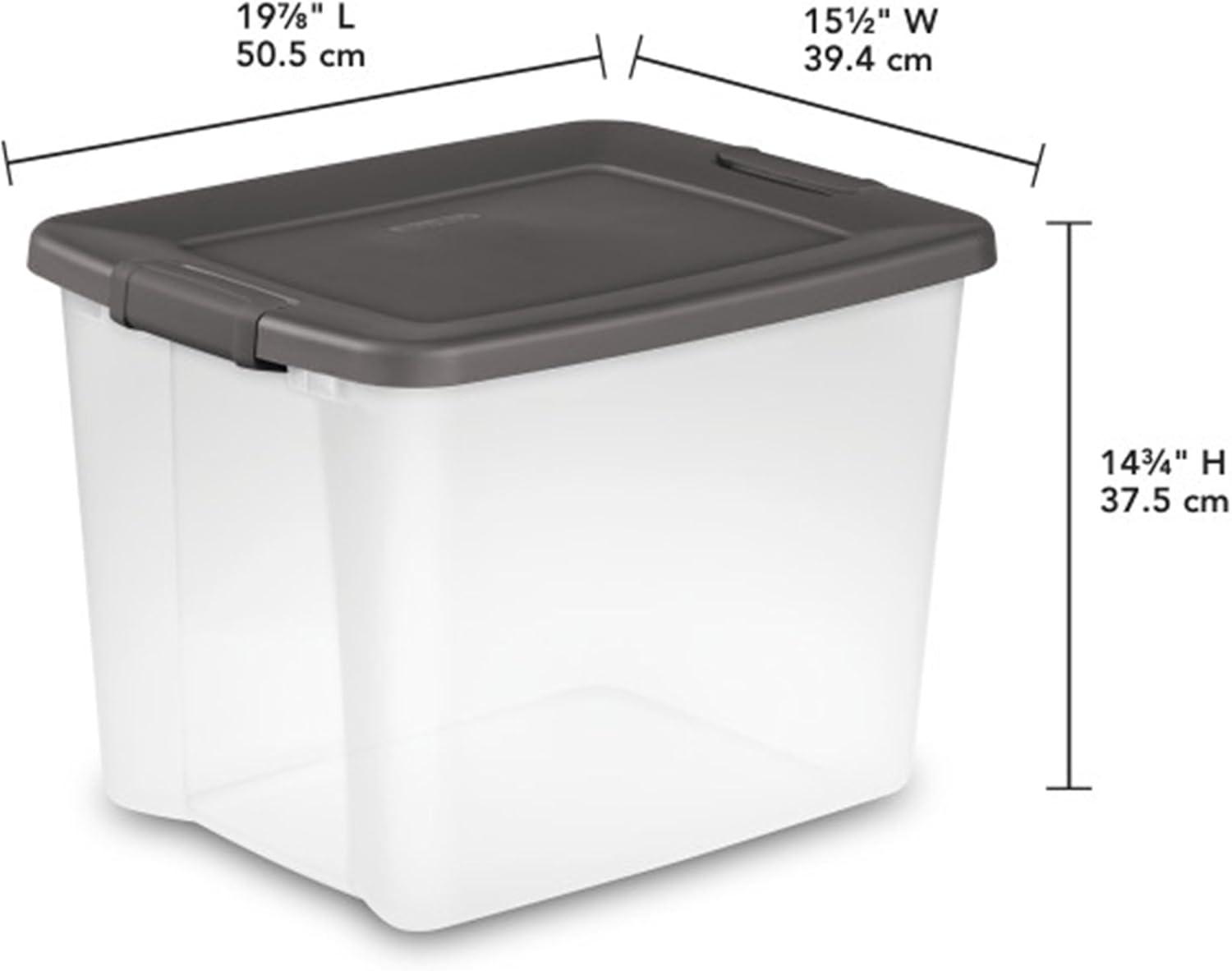 imageSterilite 6Pack ShelfTote Clear Plastic Storage Bins with Lids 50 Quart Gray Stackable Organizing Container Boxes for Closet Bathroom and Office50 Quart Tote