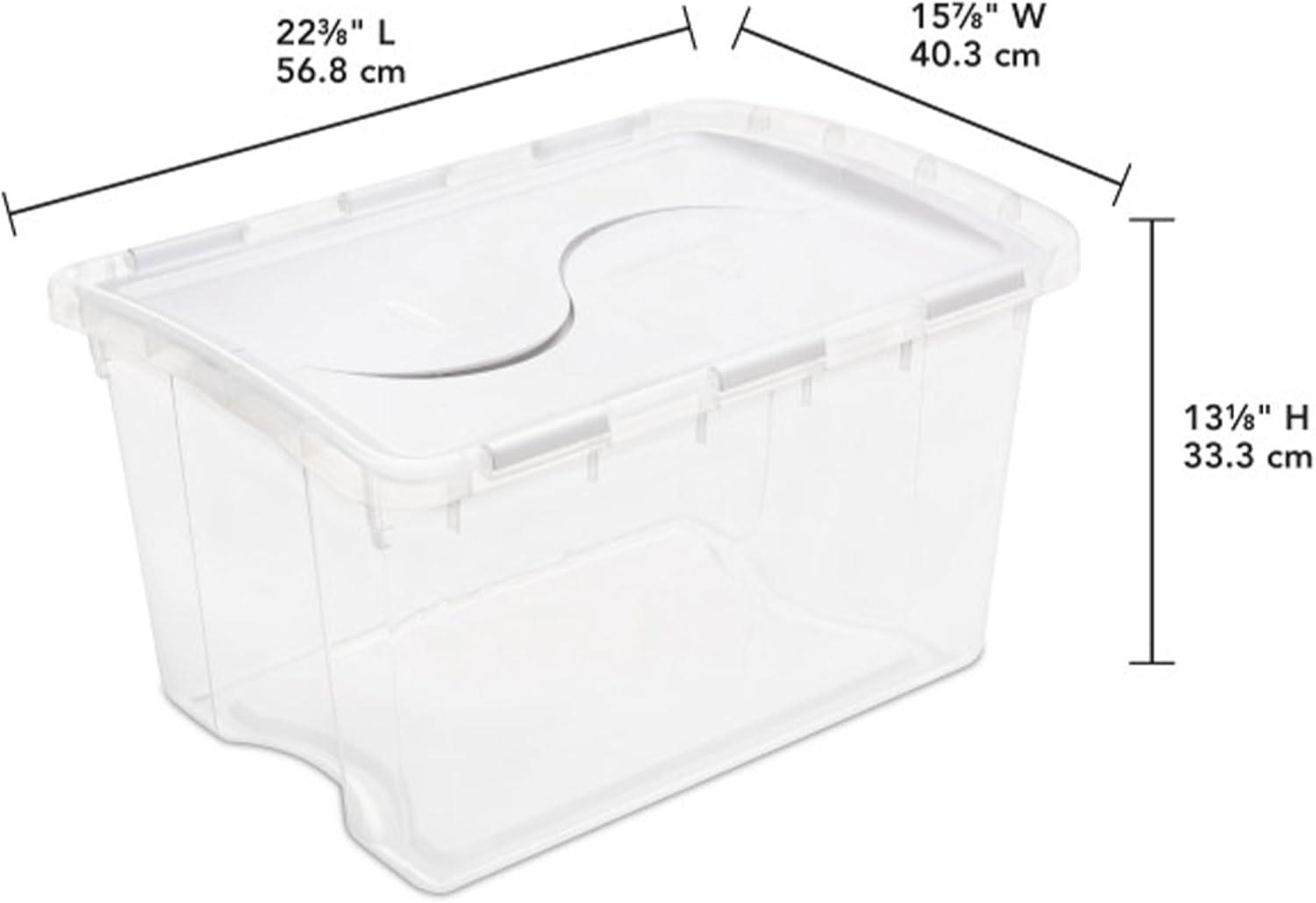 imageSterilite 6Pack Stackable Storage Bin with Lid Clear Plastic Design 48 Quart24 Pack