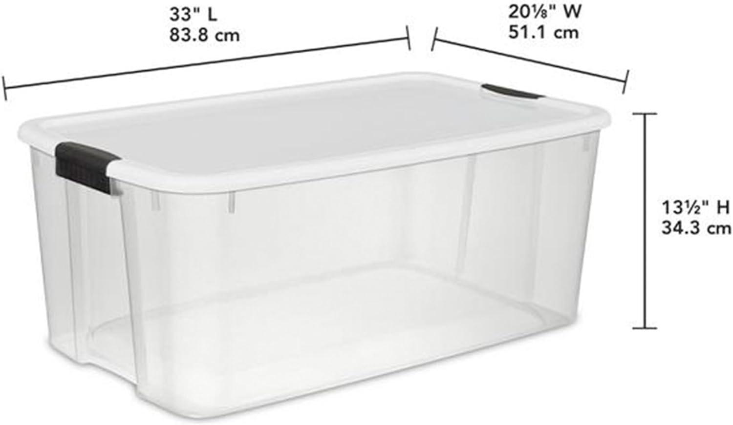 imageSterilite 6Pack Ultra Latching Box Storage Bins with Lids Clear Plastic 18 Quart HeavyDuty Organizing Containers for Closet Bathroom and Office116 Quart