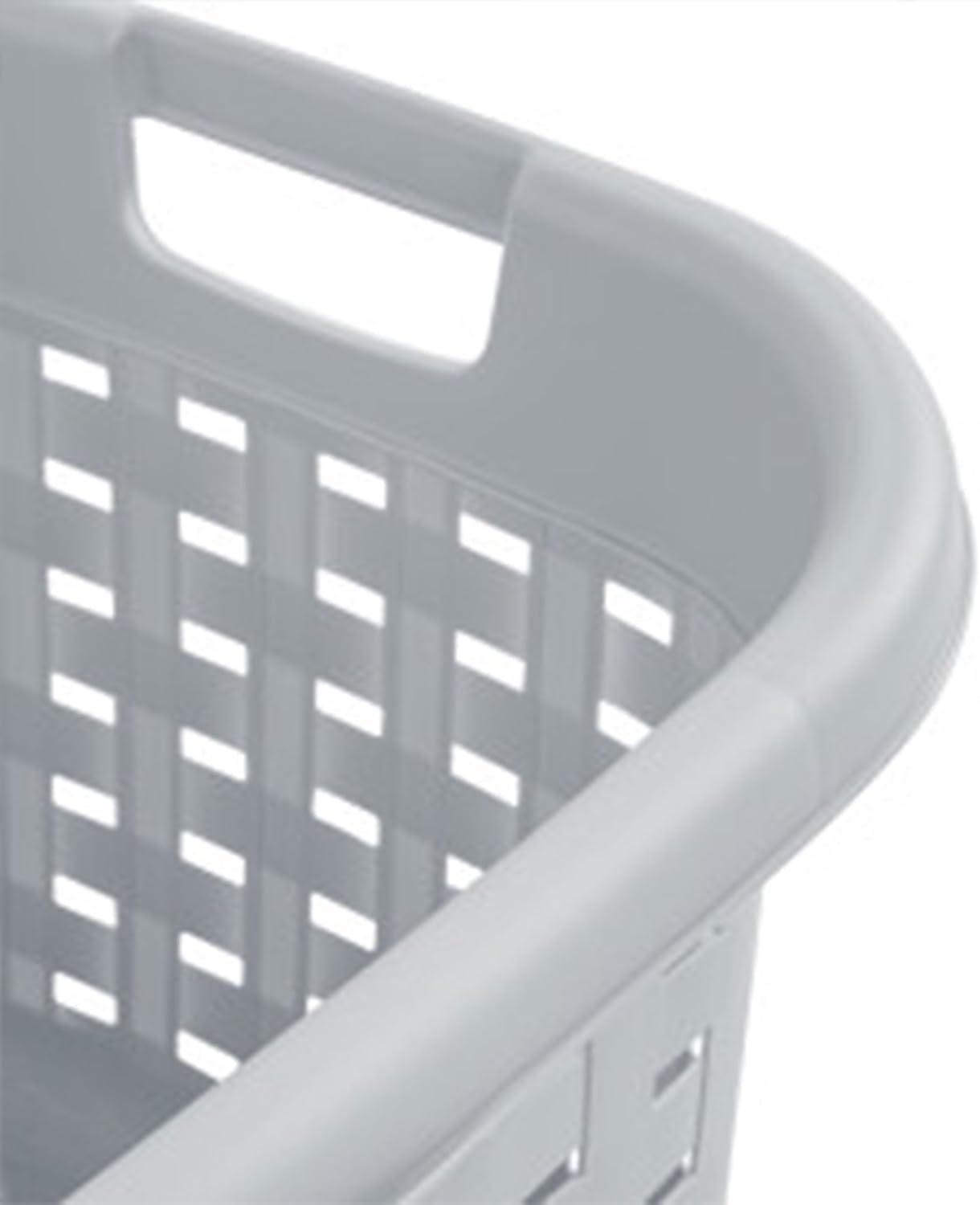 imageSterilite 6Pack Weave Laundry Basket Rectangle Plastic Clothes Hamper w Handles Gray12 Pack