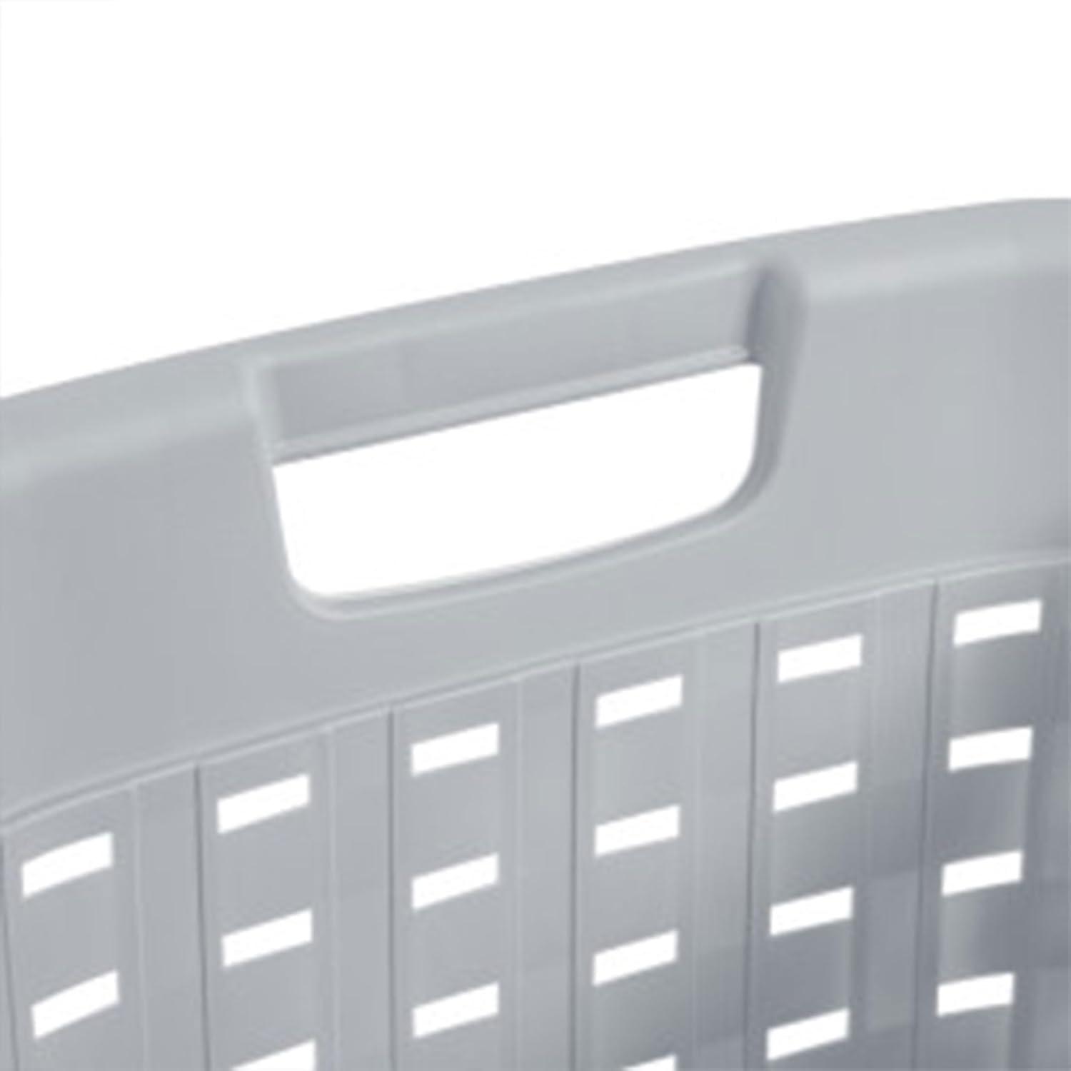imageSterilite 6Pack Weave Laundry Basket Rectangle Plastic Clothes Hamper w Handles Gray18 Pack