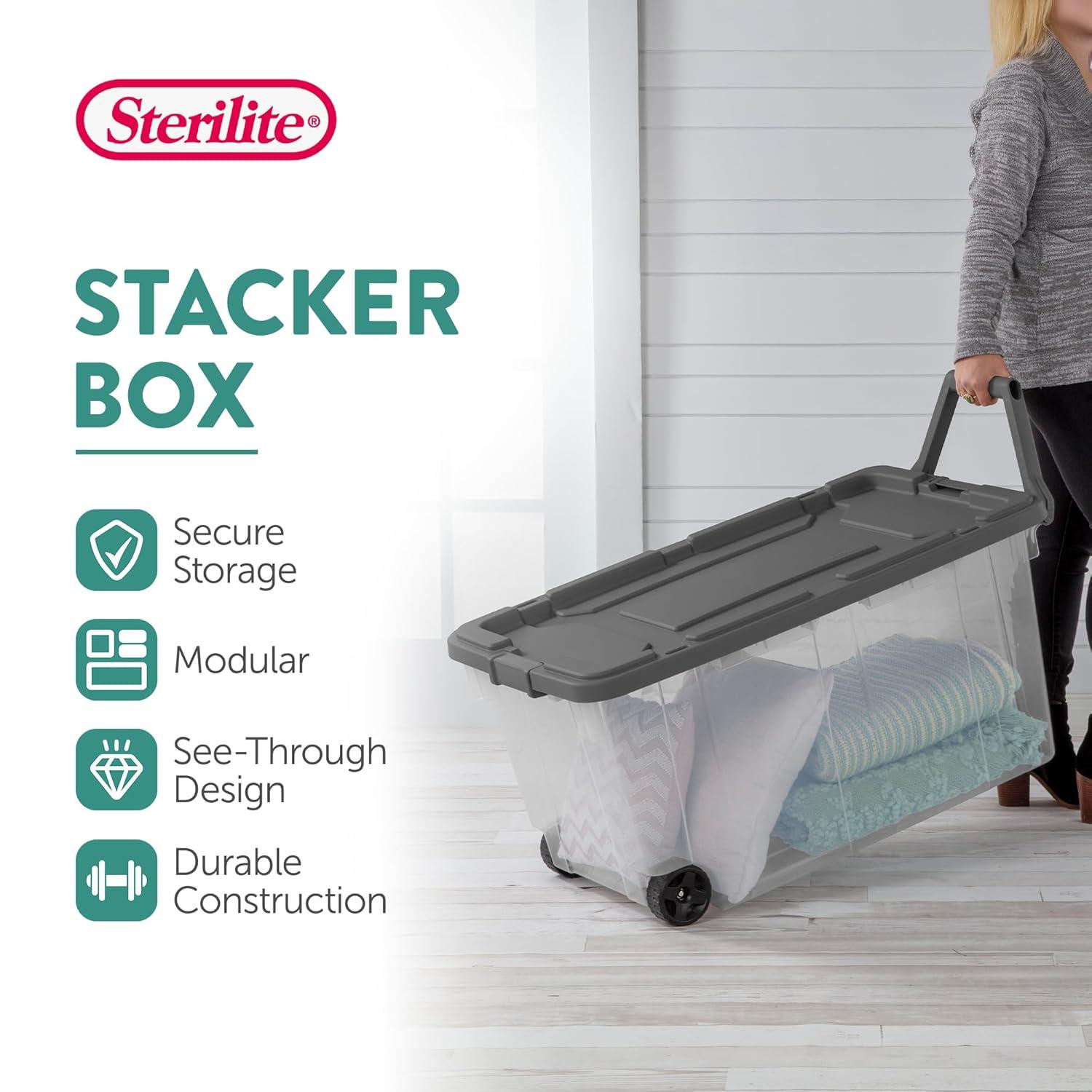 imageSterilite Box Stacker Modular Clear 16QT 14723V06160 Quart