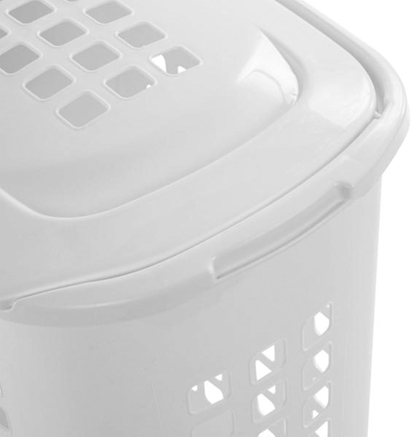 imageSterilite Bushell 24 in Tall Lift Top XL Laundry Basket Hamper White 4 Pack4 Pack