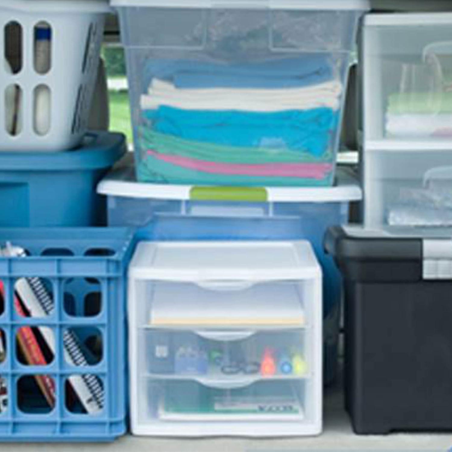 imageSterilite ClearView Compact Stacking 3 Drawer Storage Organizer System for Crafting Supplies Home Office or Dorm Room 40 Pack