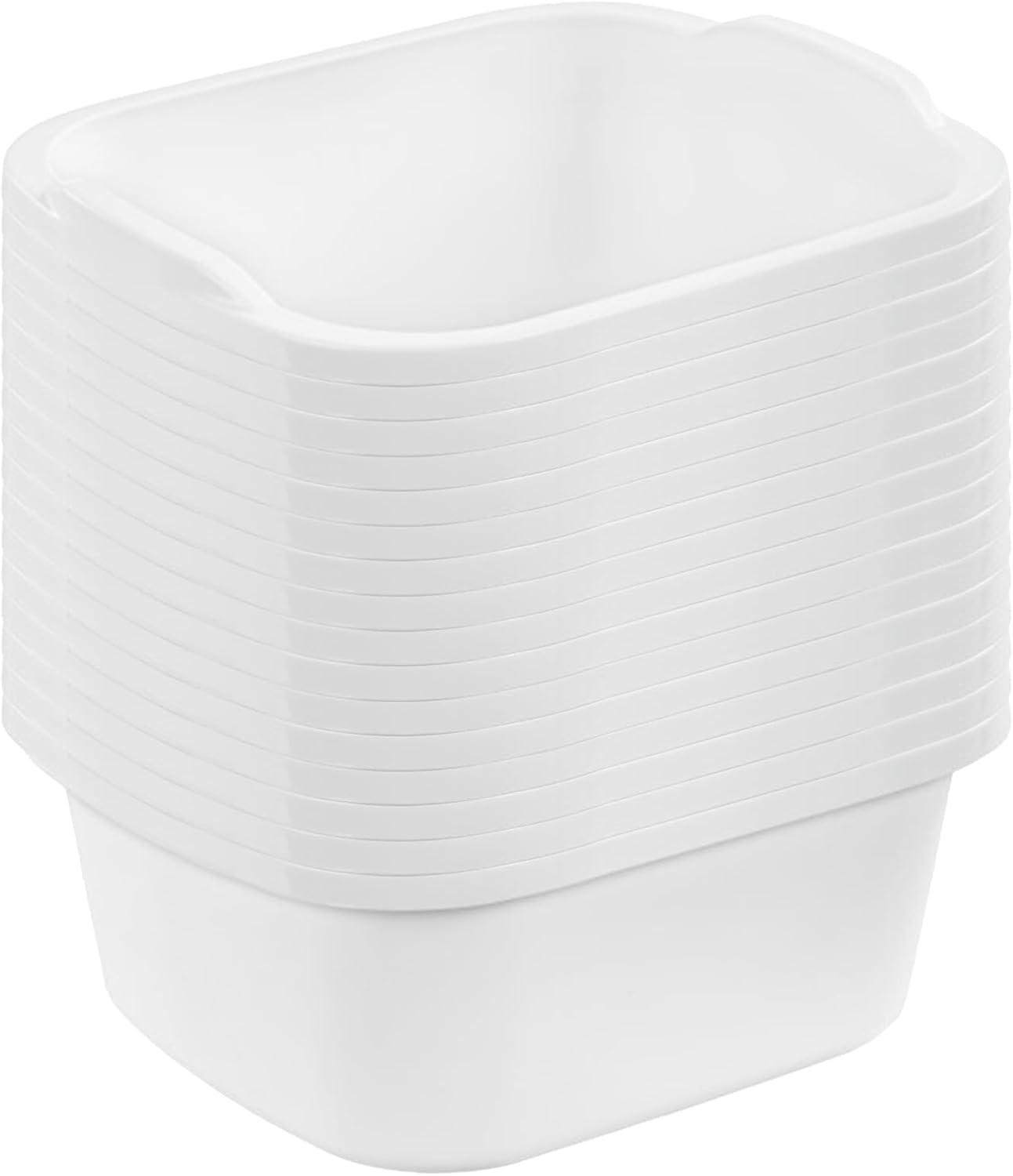 imageSterilite Convenient Extra Large MultiFunctional Home 12Quart Standard Sink Dish Washing Storage Pan Red 8 PackWhite