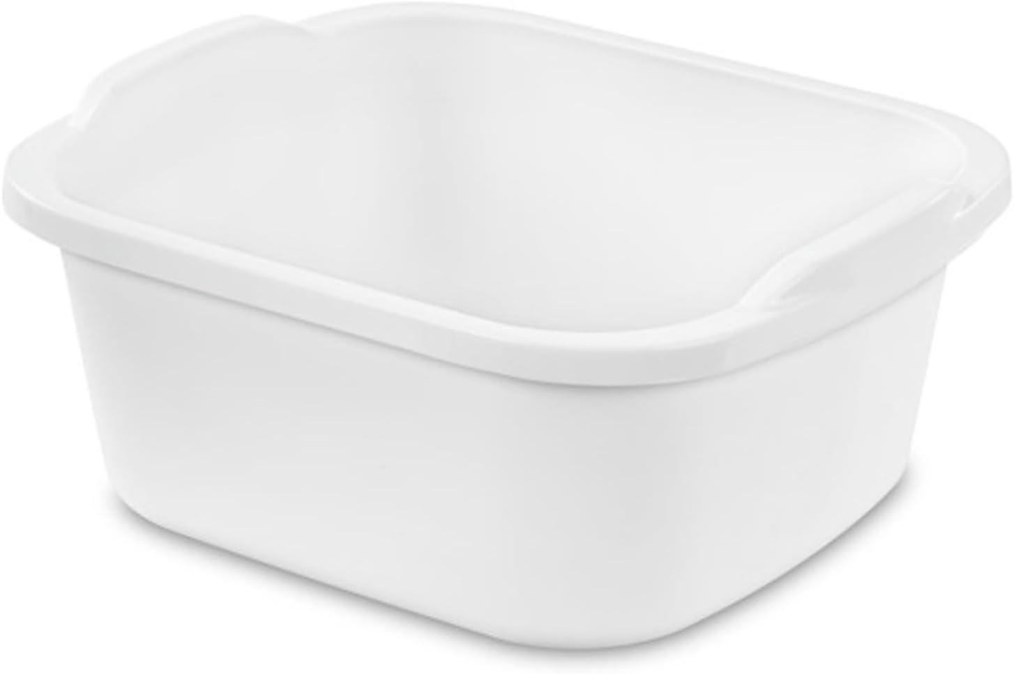 imageSterilite Convenient Extra Large MultiFunctional Home 12Quart Standard Sink Dish Washing Storage Pan Red 8 PackWhite