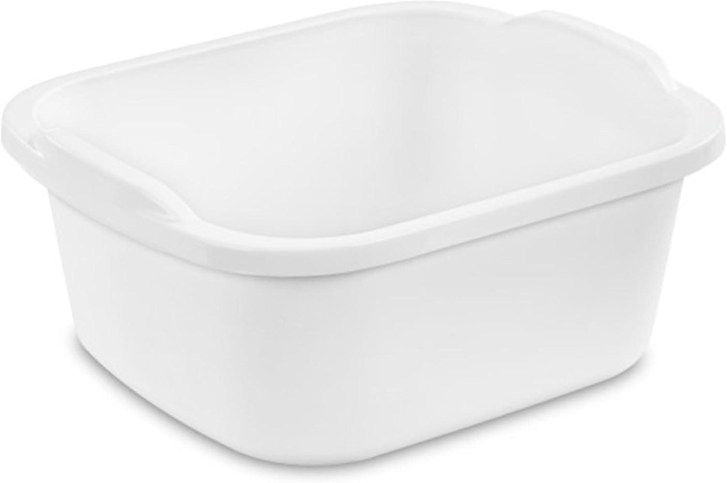 imageSterilite Convenient Extra Large MultiFunctional Home 12Quart Standard Sink Dish Washing Storage Pan Red 8 PackWhite