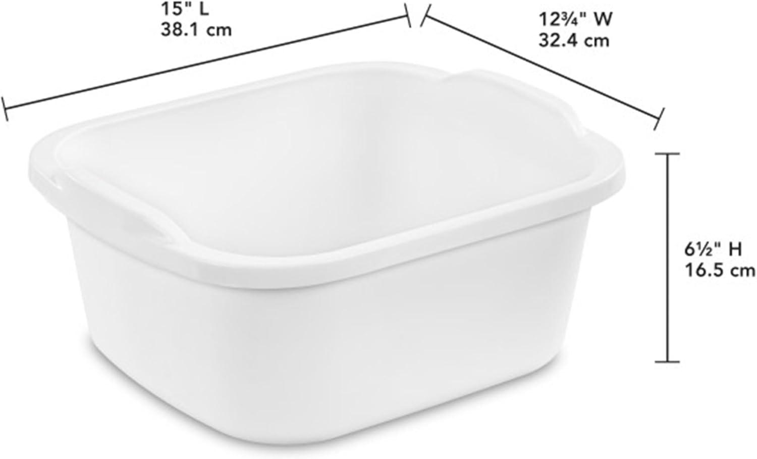 imageSterilite Convenient Extra Large MultiFunctional Home 12Quart Standard Sink Dish Washing Storage Pan Red 8 PackWhite