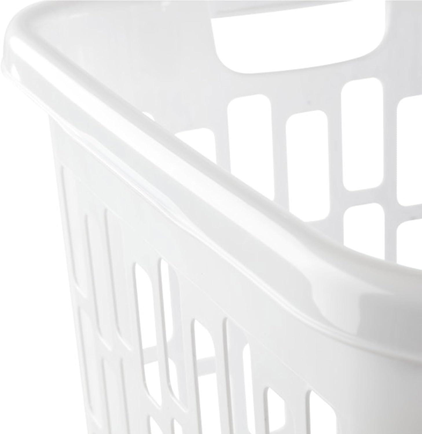 imageSterilite Easy Carry Laundry Hamper Ventilation Holes and Handles to Carry Clothes Between the Laundry Room and Bedroom Plastic White 4Pack8 Pack