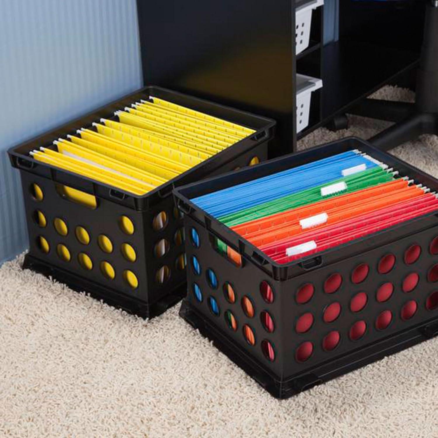 File Crate Sterilite File Crate, Stackable Plastic Storage Bin with Handles ...