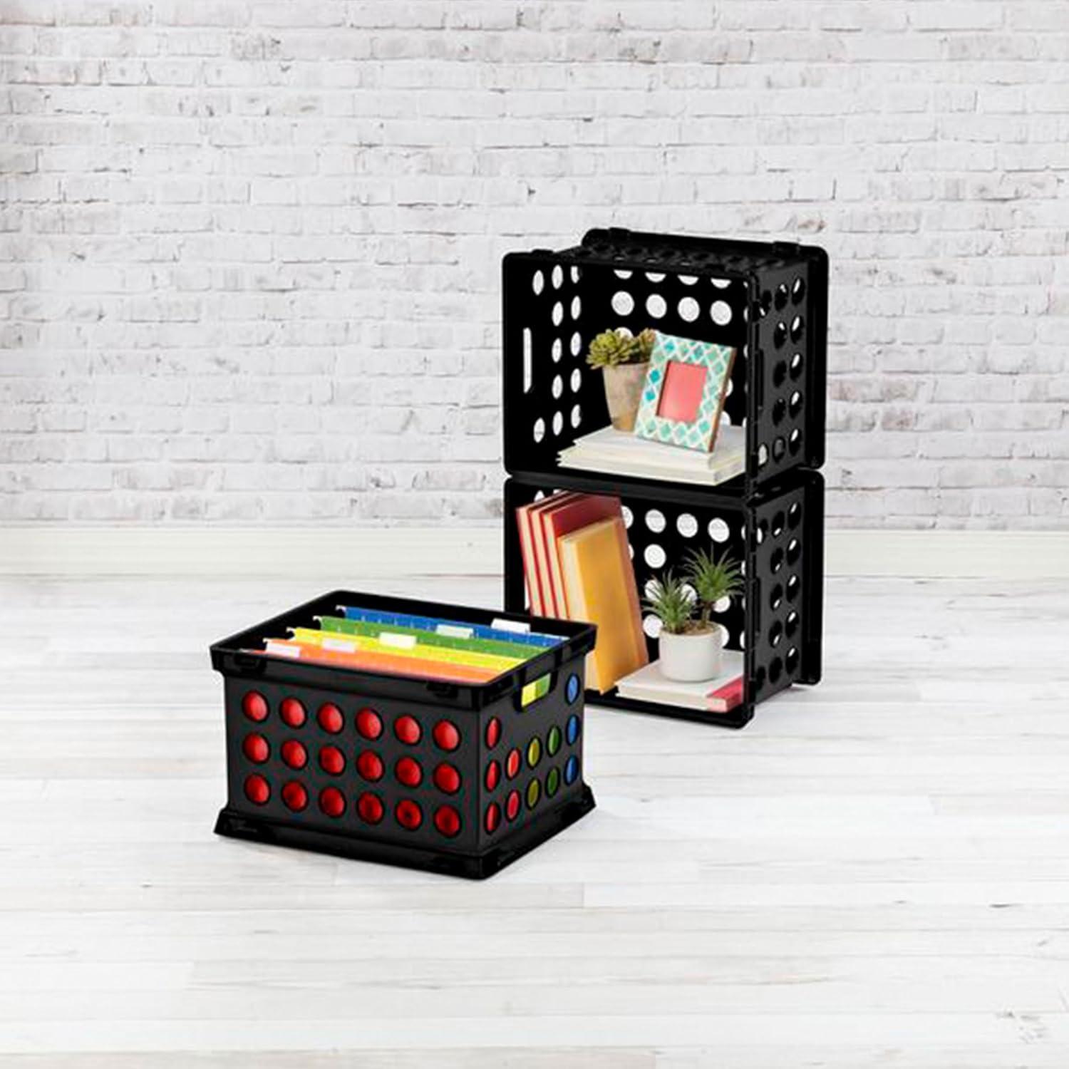 Sterilite File Crate, Stackable Plastic Storage Bin with Handles ...